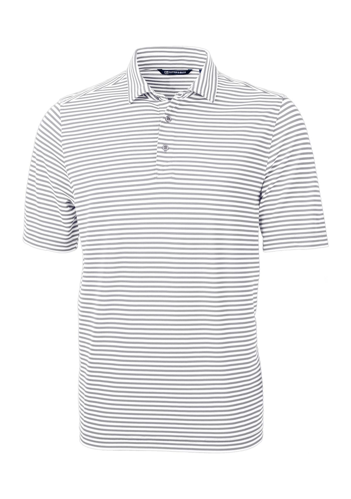 Big & Tall Virtue Eco Pique Stripe Recycled Mens Big and Tall Polo
