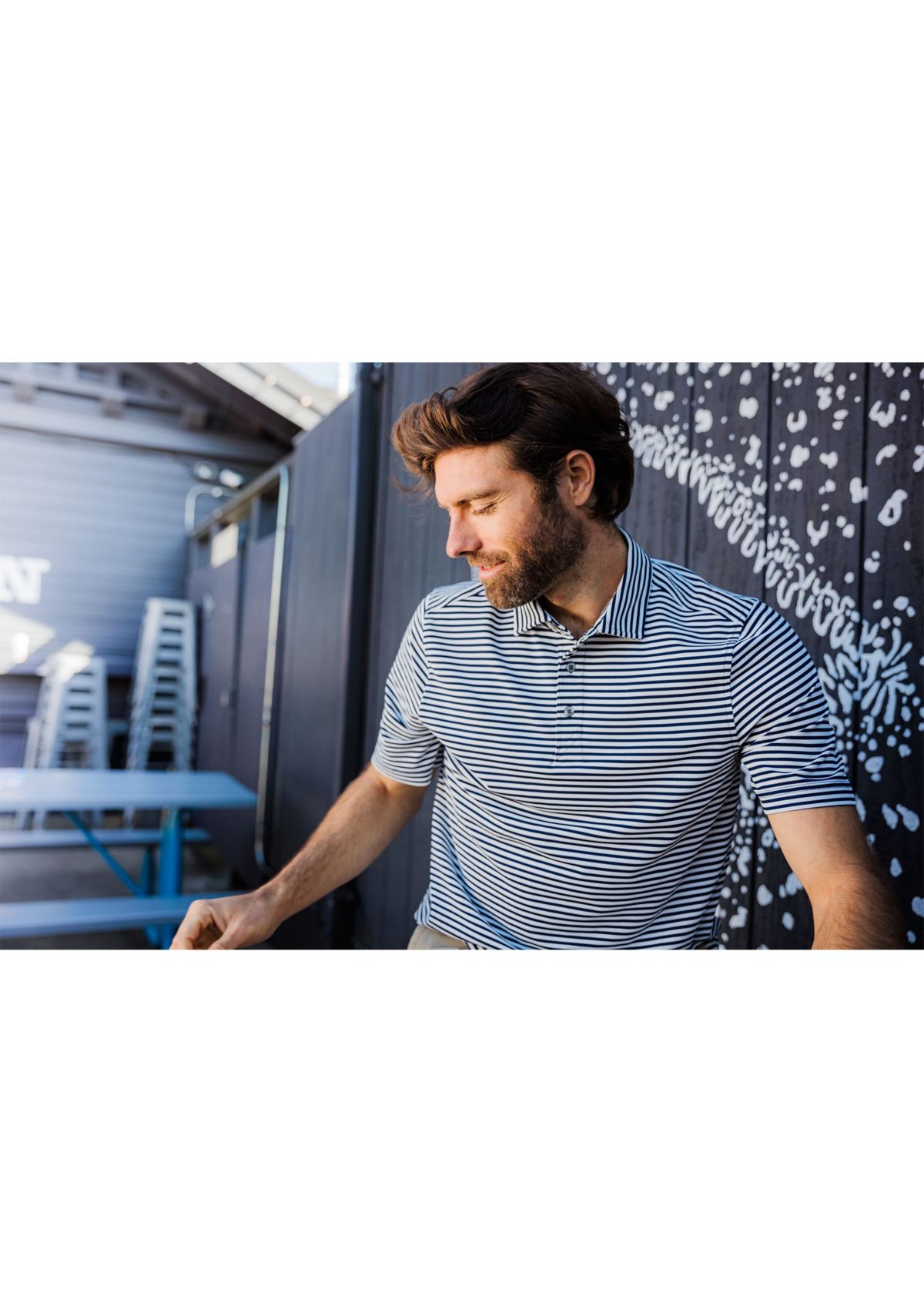 Big & Tall Virtue Eco Pique Stripe Recycled Mens Big and Tall Polo