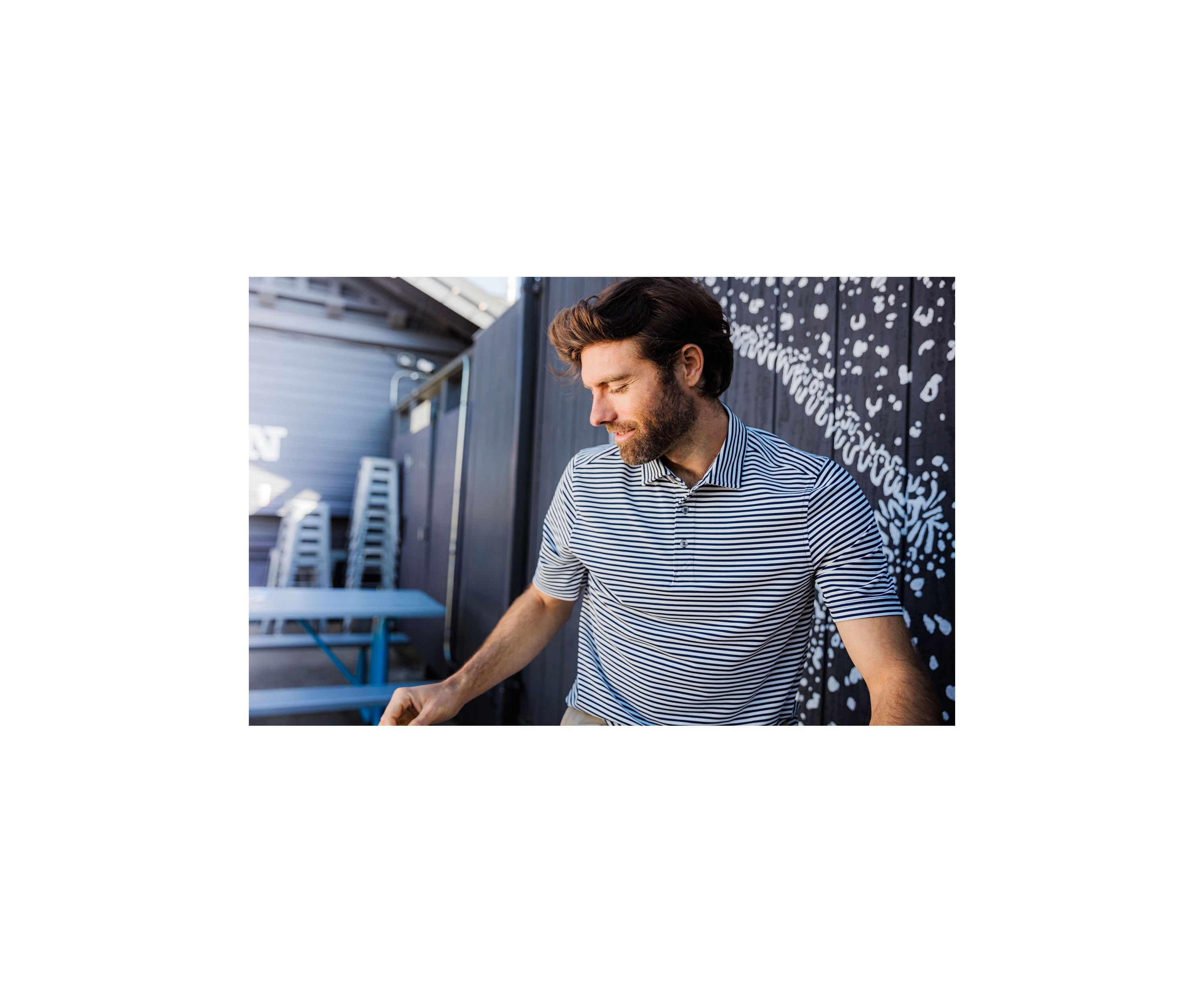 Big & Tall Virtue Eco Pique Stripe Recycled Mens Big and Tall Polo