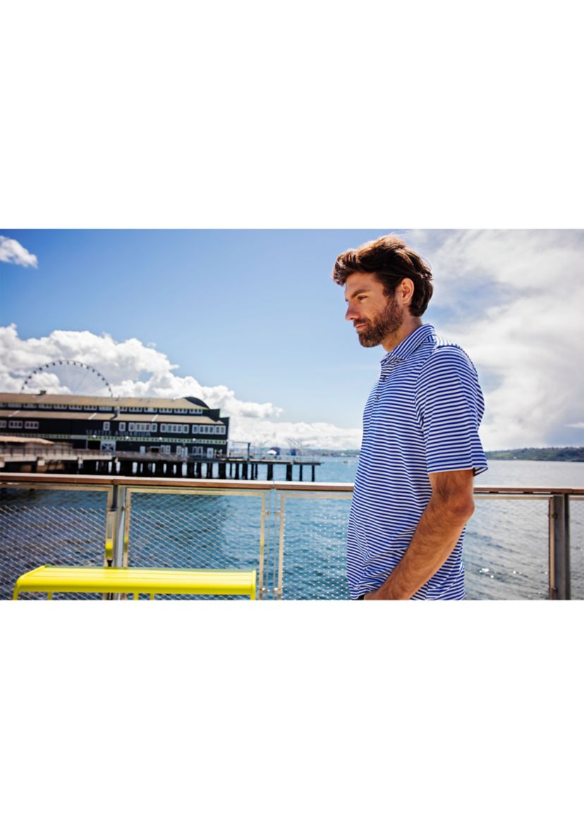 Big & Tall Virtue Eco Pique Stripe Recycled Mens Big and Tall Polo