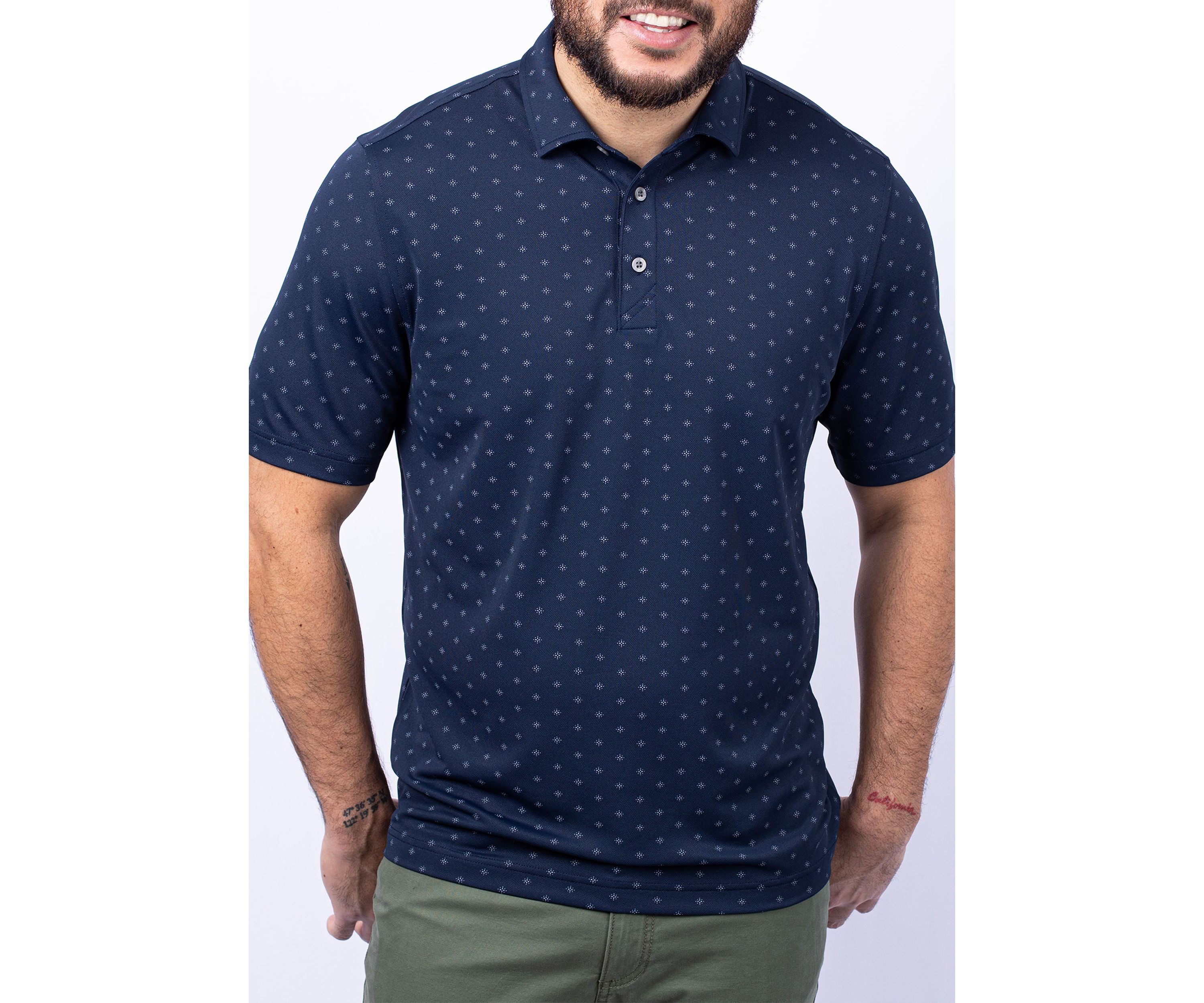 Virtue Eco Pique Tile Print Recycled Big & Tall Polo
