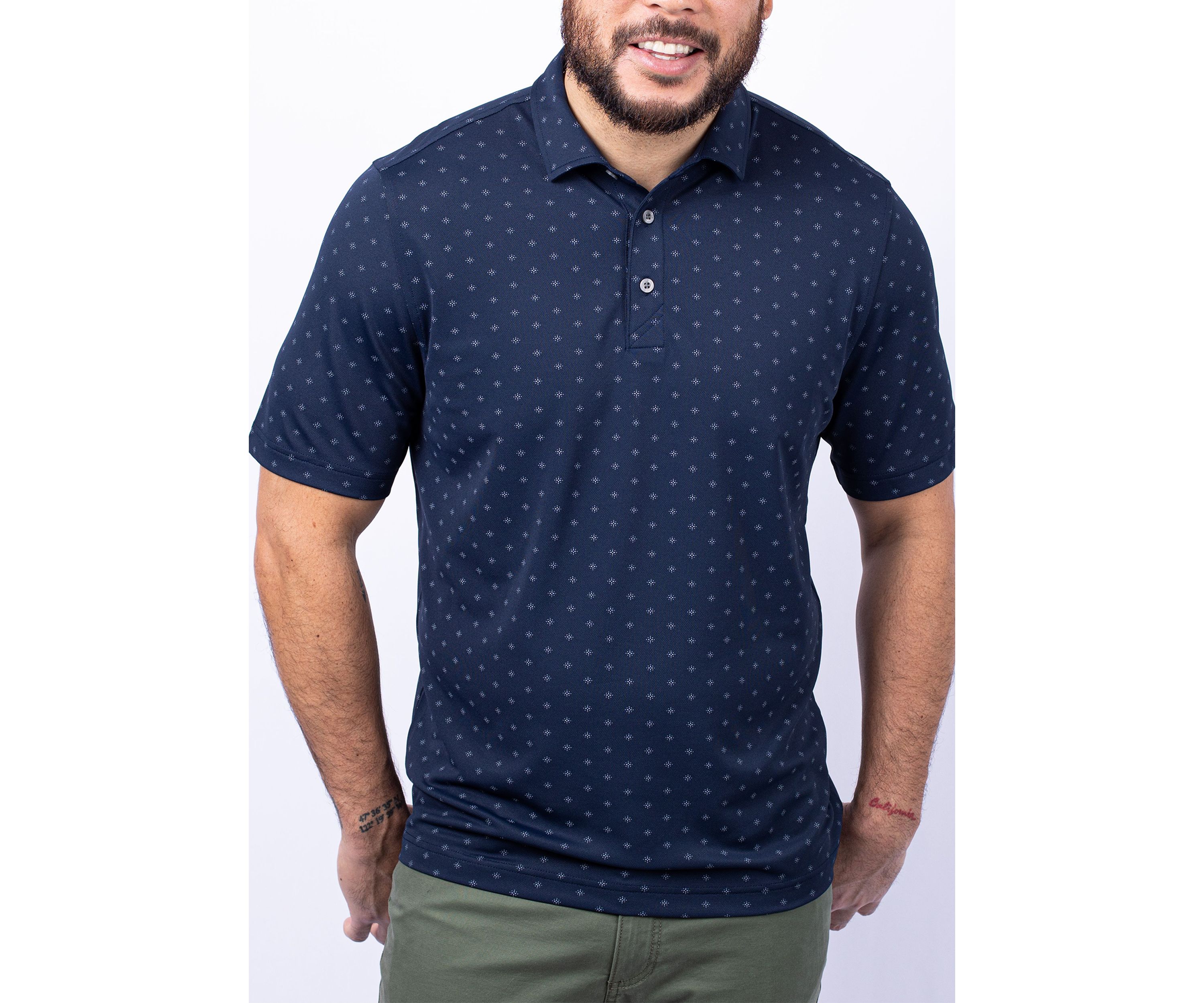 Virtue Eco Pique Tile Print Recycled Big & Tall Polo