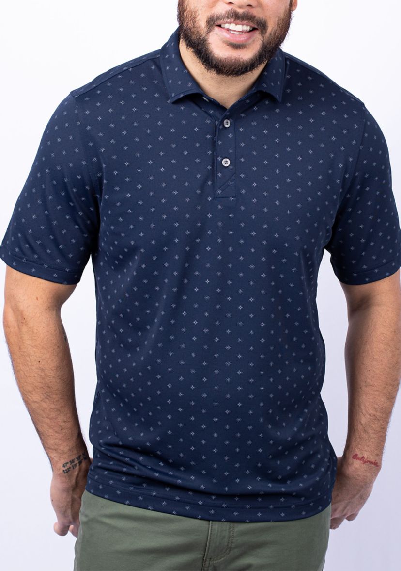 Virtue Eco Pique Tile Print Recycled Big & Tall Polo