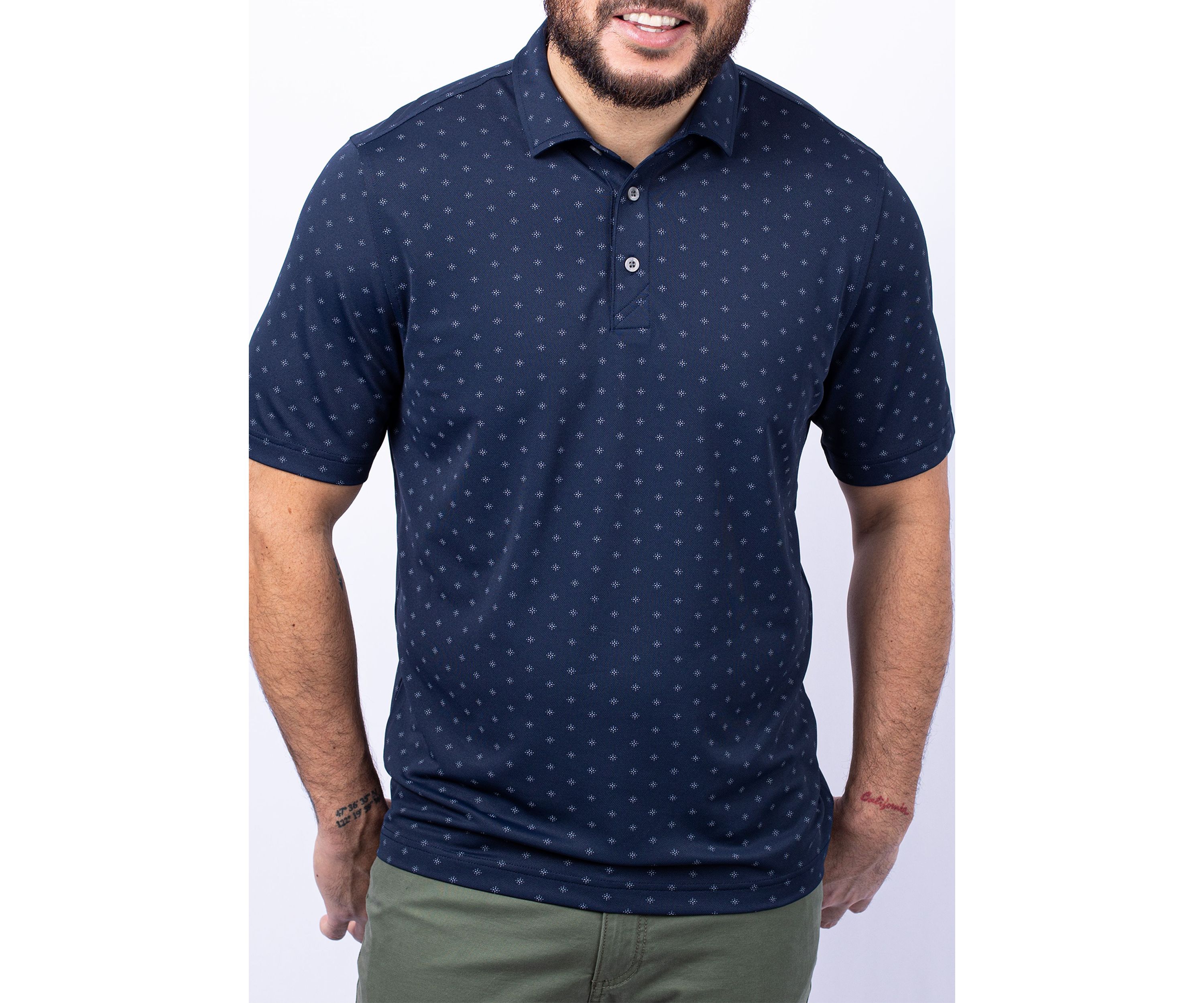 Virtue Eco Pique Tile Print Recycled Big & Tall Polo