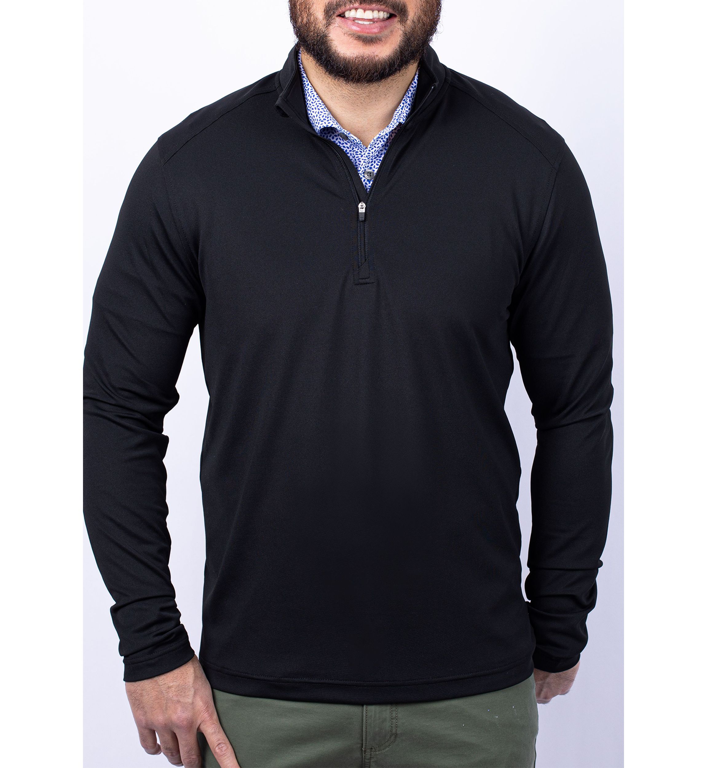 Virtue Eco Pique Recycled Quarter Zip Big & Tall Pullover