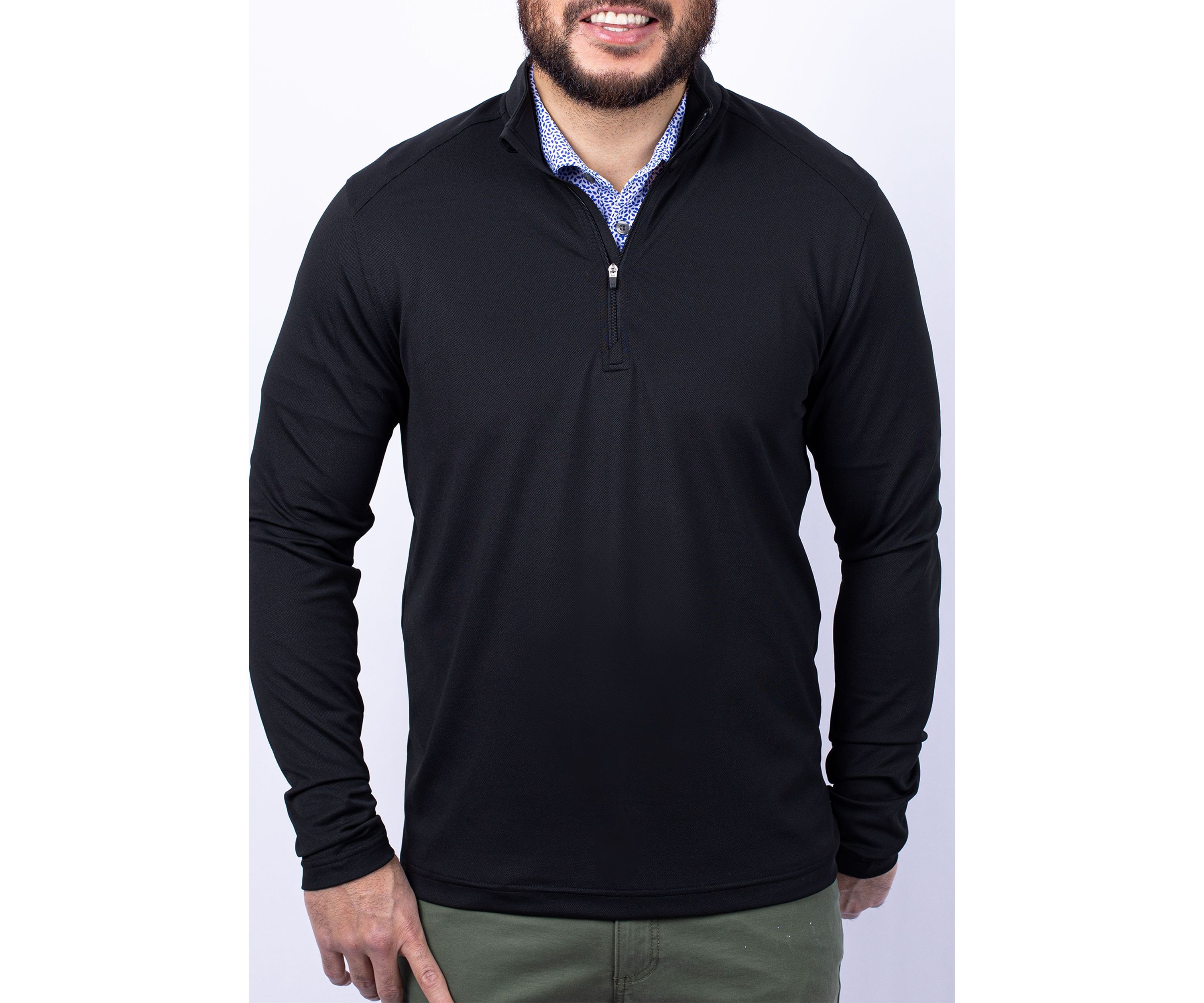 Virtue Eco Pique Recycled Quarter Zip Big & Tall Pullover