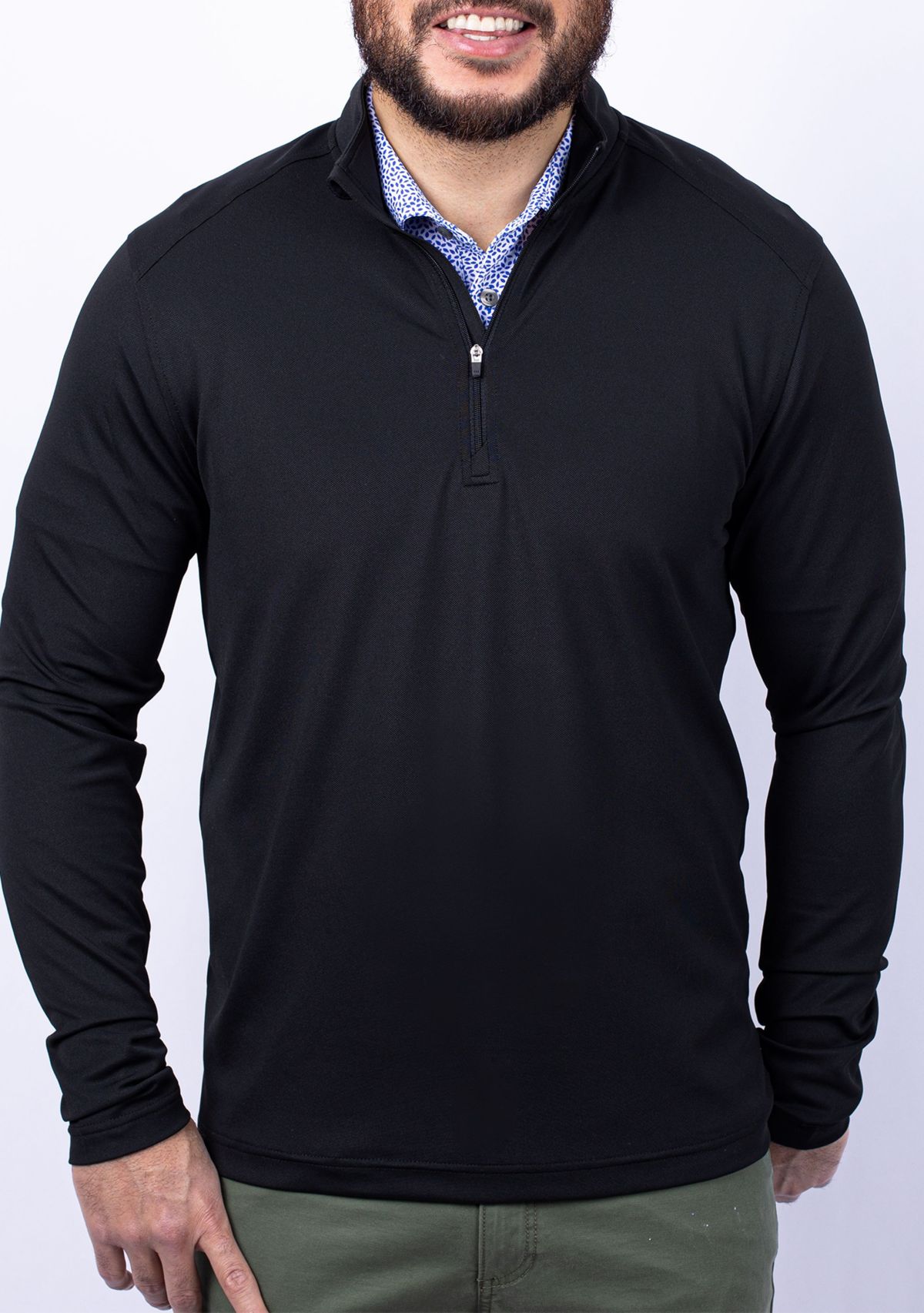 Virtue Eco Pique Recycled Quarter Zip Big & Tall Pullover