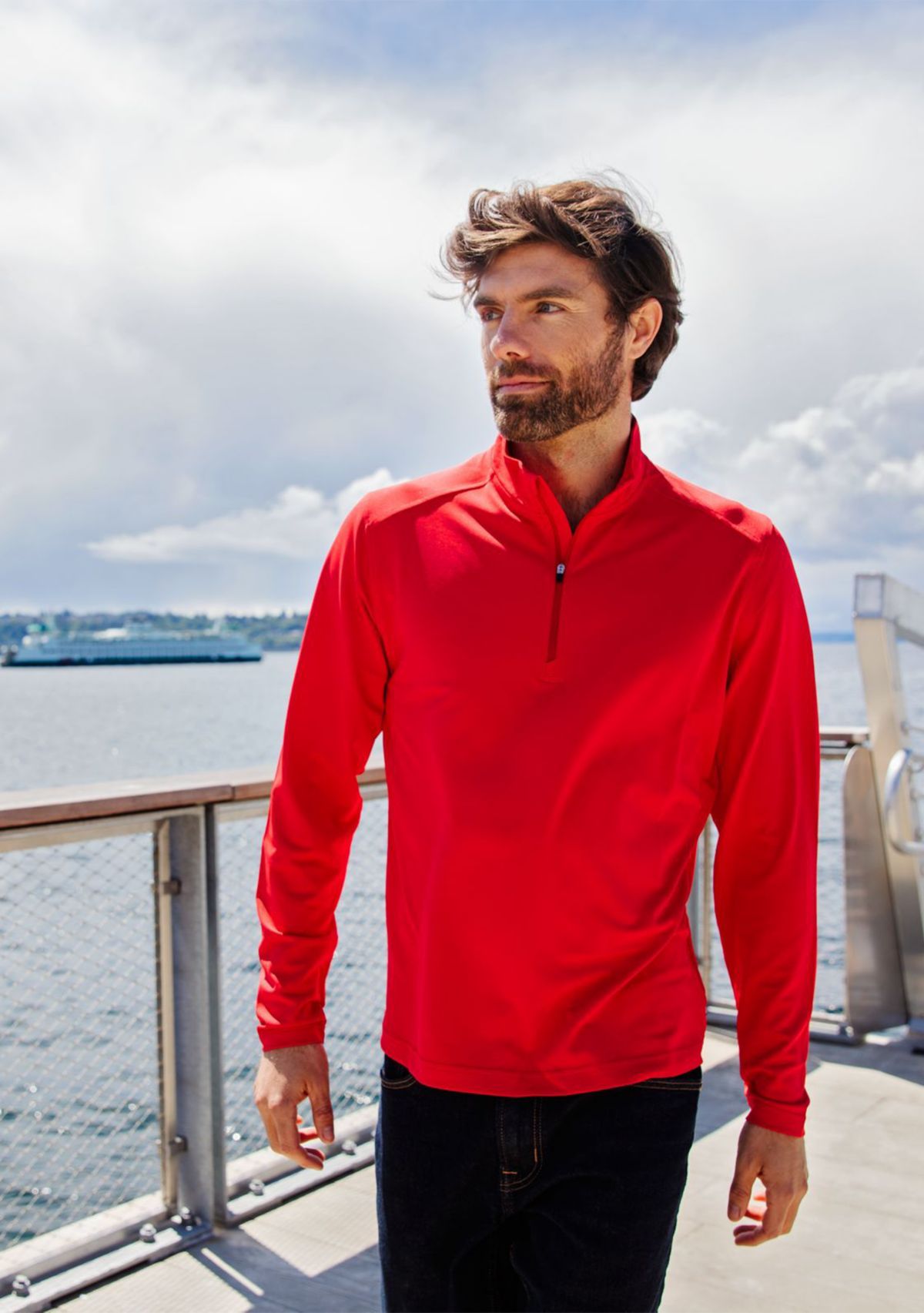 Virtue Eco Pique Recycled Quarter Zip Big & Tall Pullover