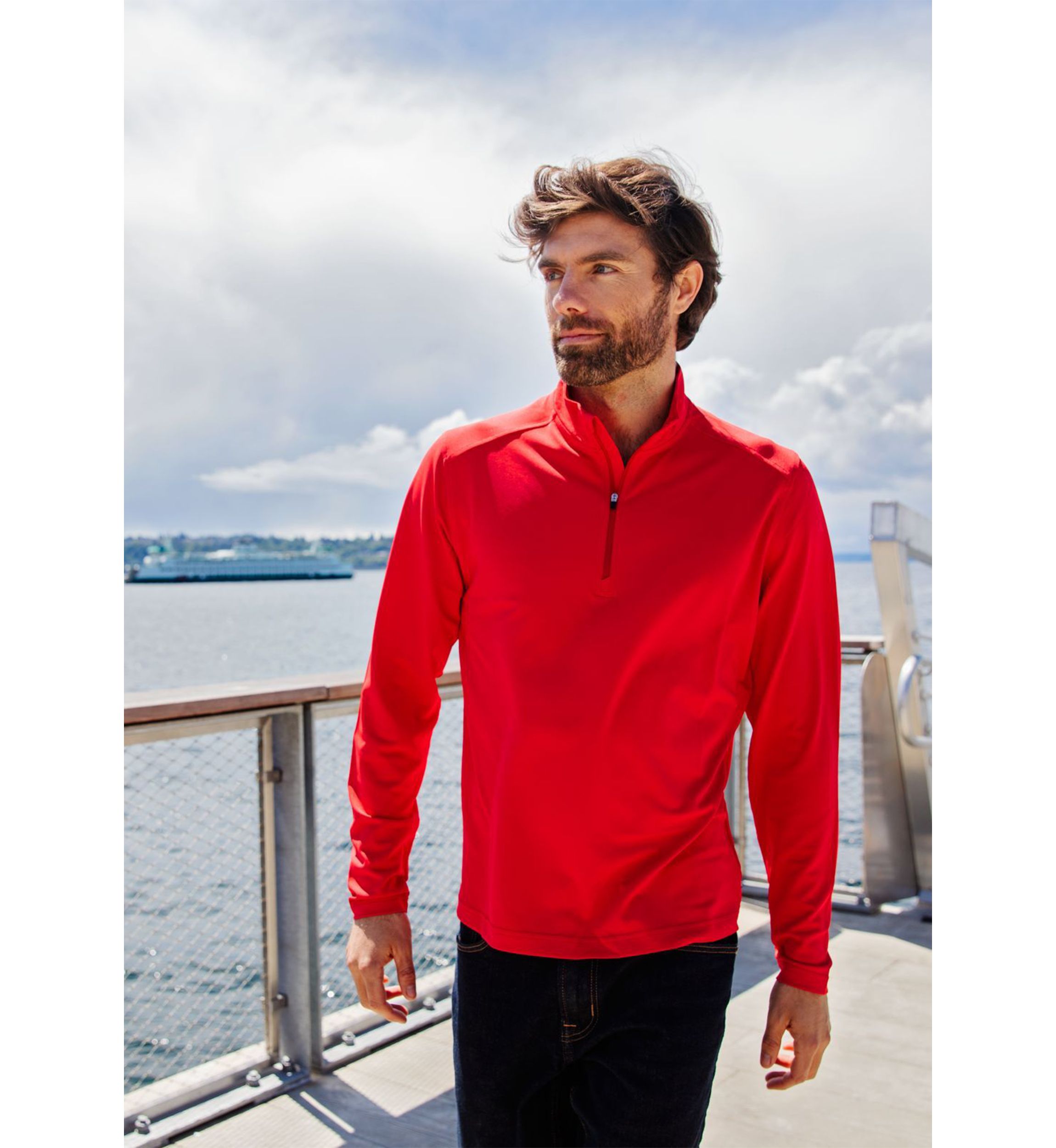 Virtue Eco Pique Recycled Quarter Zip Big & Tall Pullover