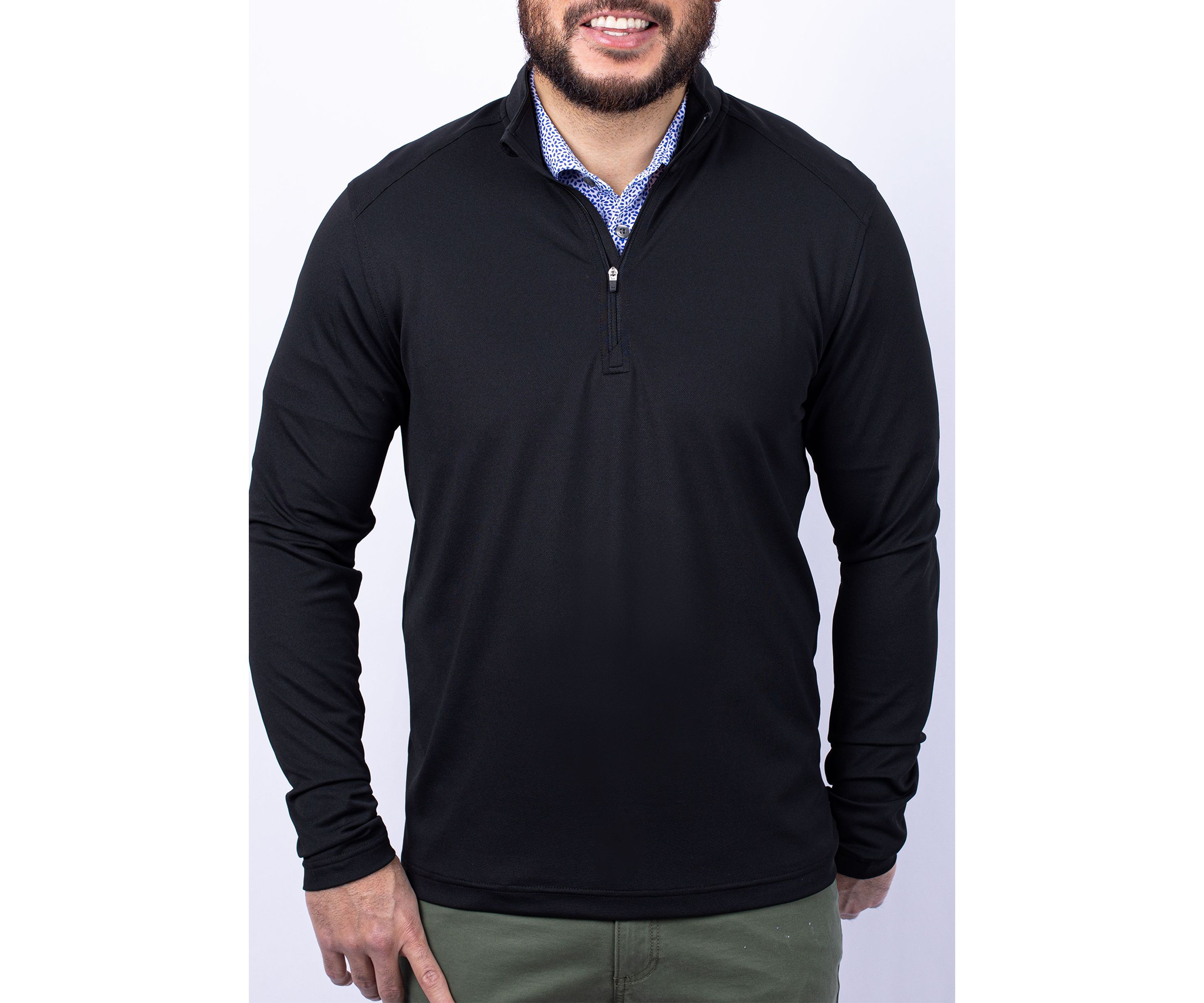 Virtue Eco Pique Recycled Quarter Zip Big & Tall Pullover