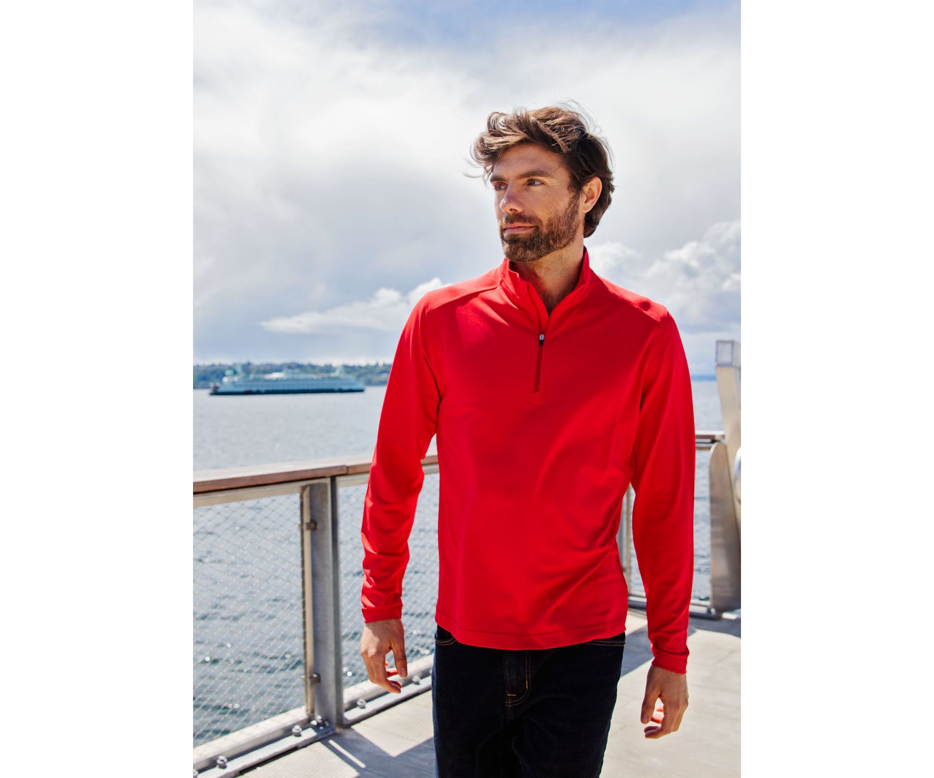 Virtue Eco Pique Recycled Quarter Zip Big & Tall Pullover