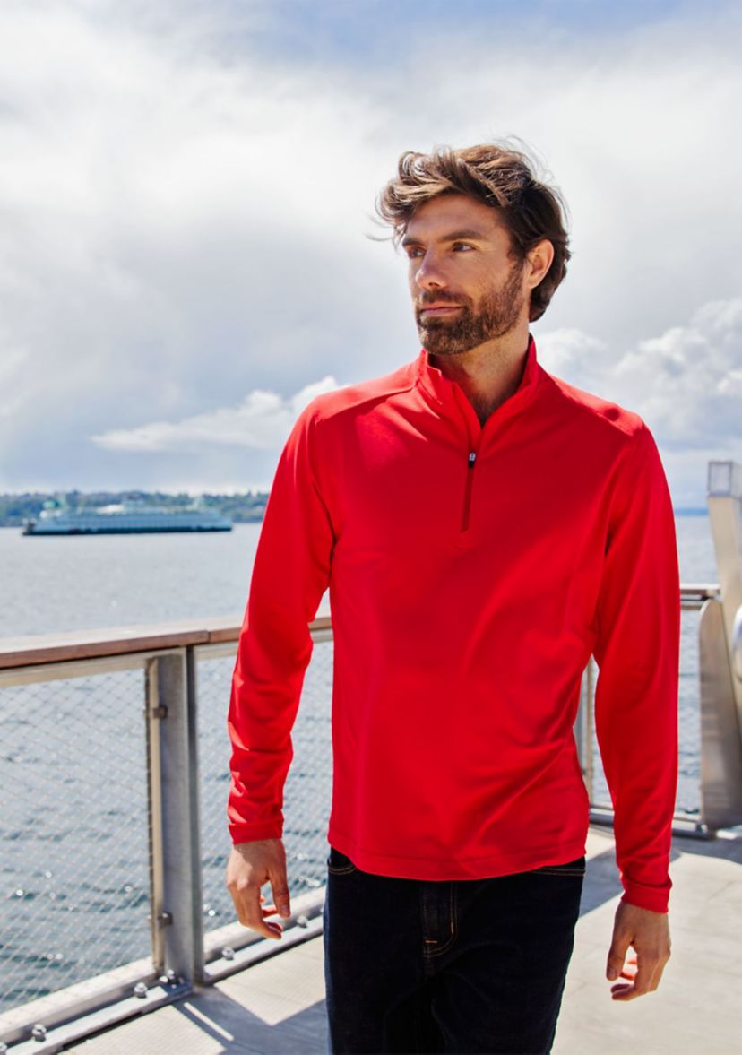 Virtue Eco Pique Recycled Quarter Zip Big & Tall Pullover