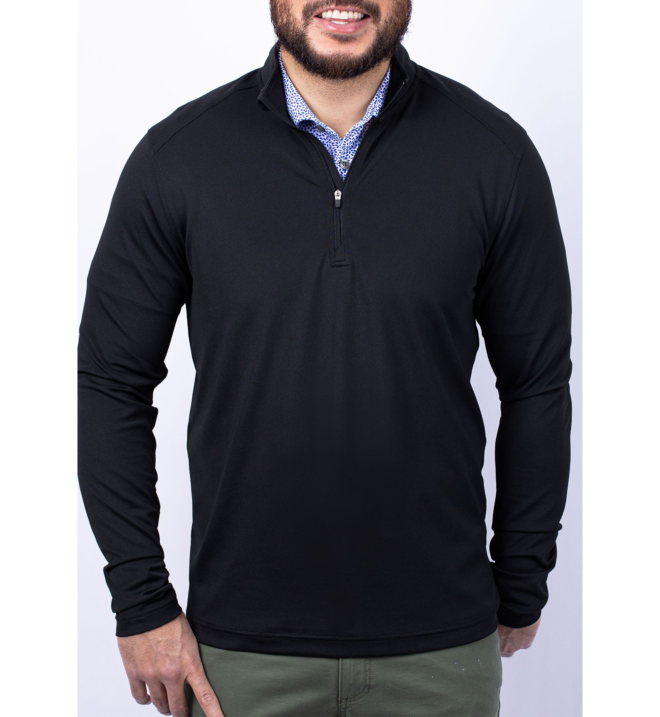 Virtue Eco Pique Recycled Quarter Zip Big & Tall Pullover