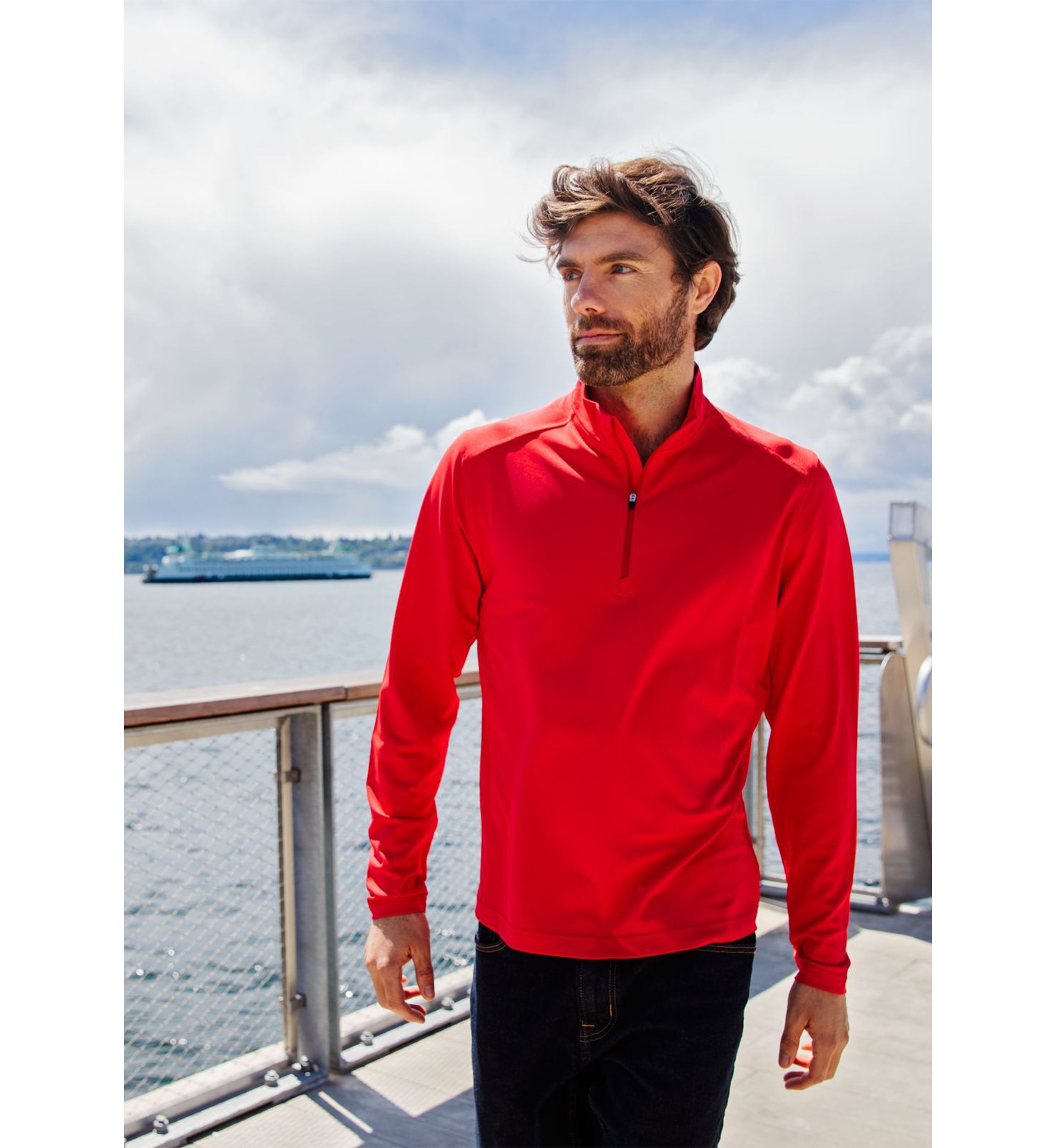 Virtue Eco Pique Recycled Quarter Zip Big & Tall Pullover