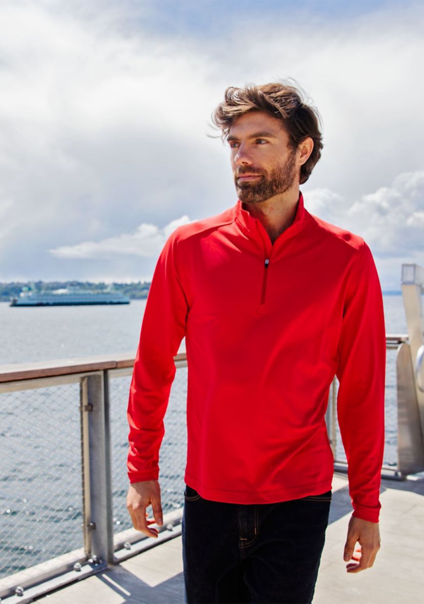 Virtue Eco Pique Recycled Quarter Zip Big & Tall Pullover