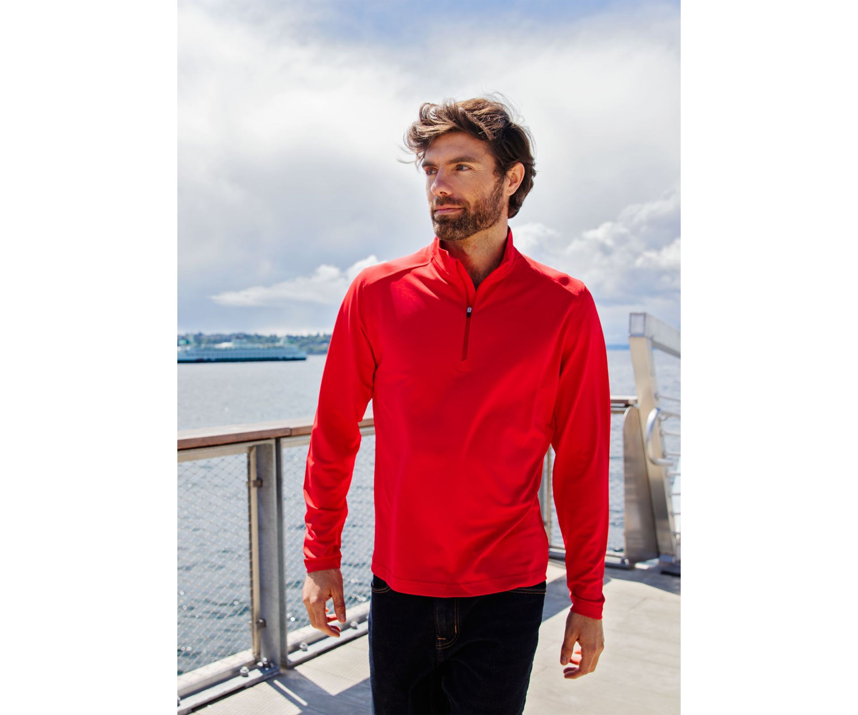 Virtue Eco Pique Recycled Quarter Zip Big & Tall Pullover