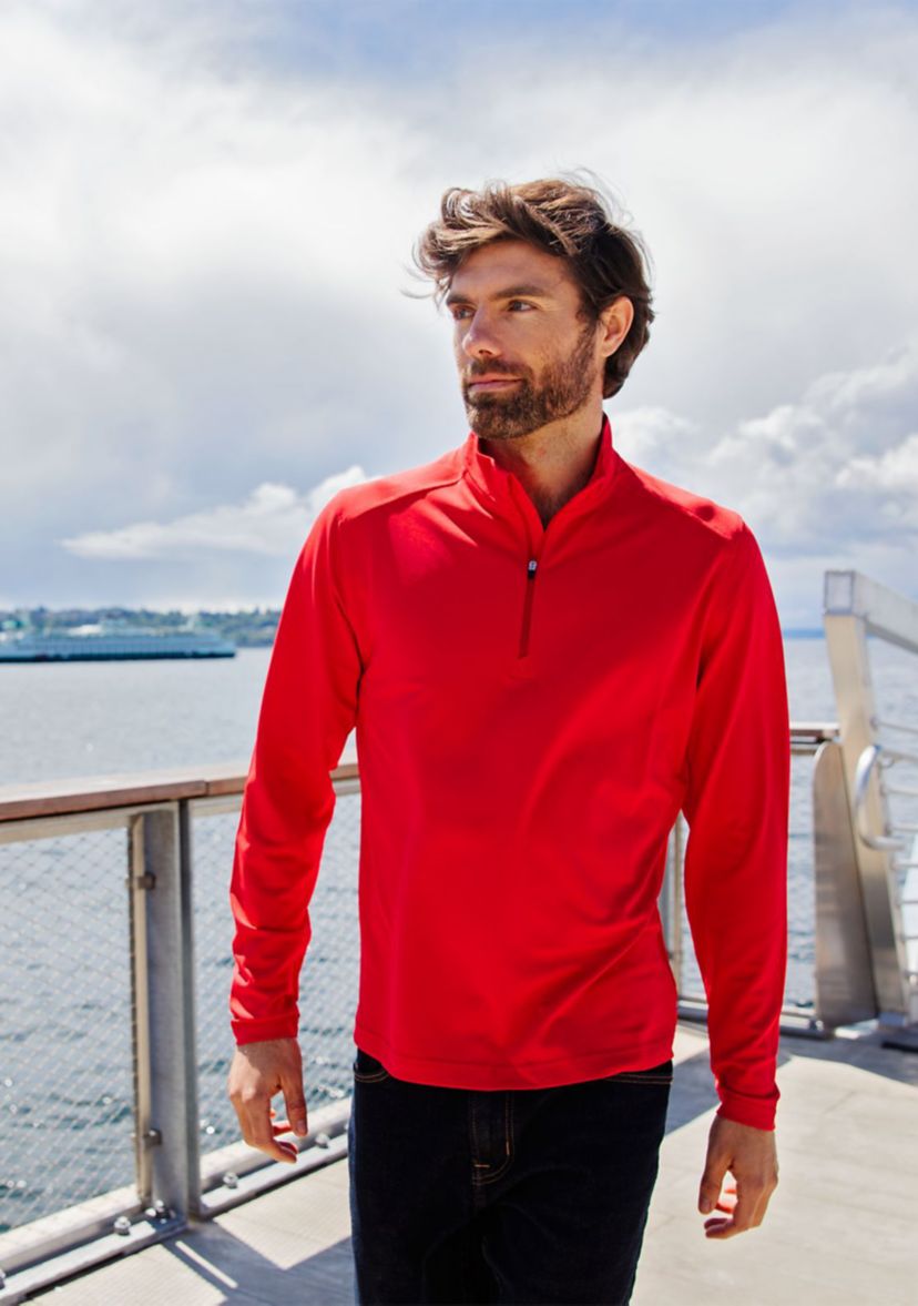 Virtue Eco Pique Recycled Quarter Zip Big & Tall Pullover