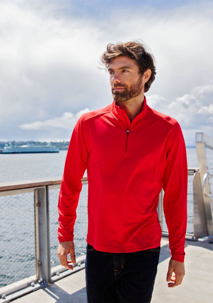 Virtue Eco Pique Recycled Quarter Zip Big & Tall Pullover
