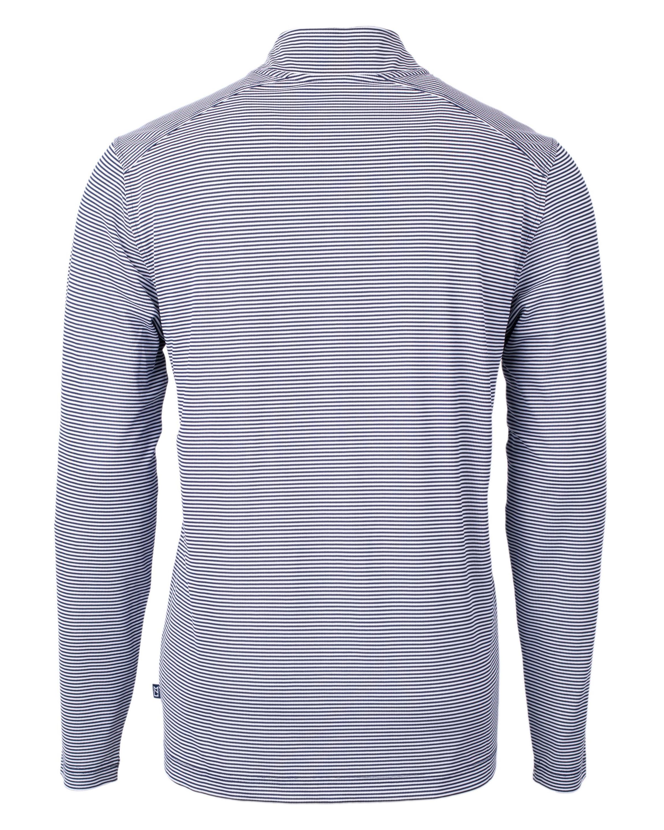 Virtue Eco Pique Micro Stripe Recycled Mens Big & Tall Quarter Zip