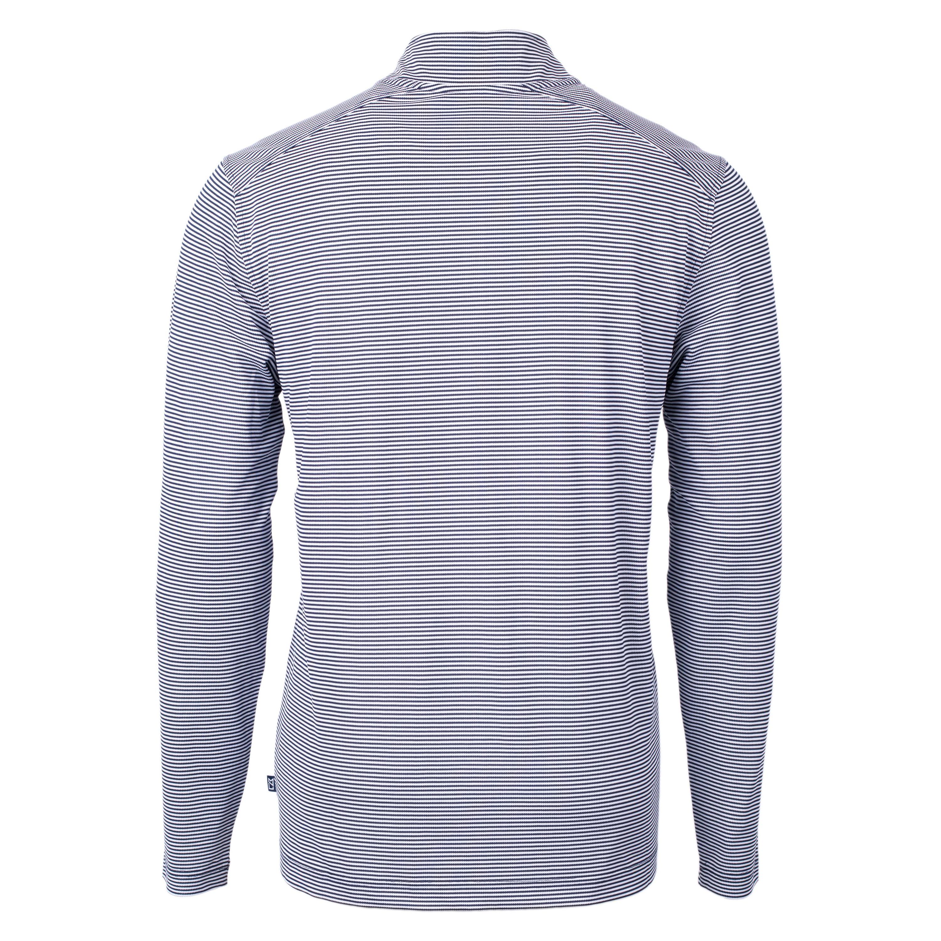 Virtue Eco Pique Micro Stripe Recycled Mens Big & Tall Quarter Zip