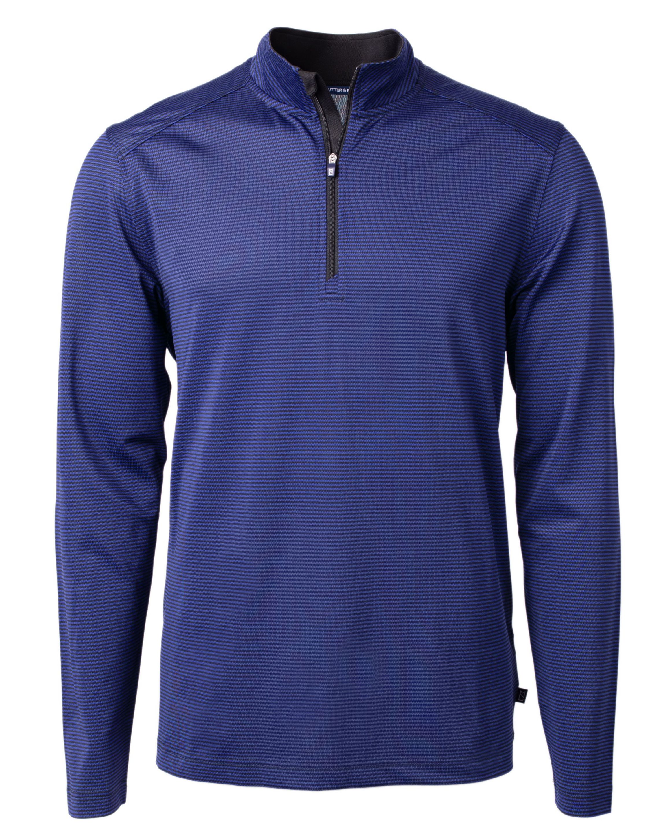 Virtue Eco Pique Micro Stripe Recycled Mens Big & Tall Quarter Zip