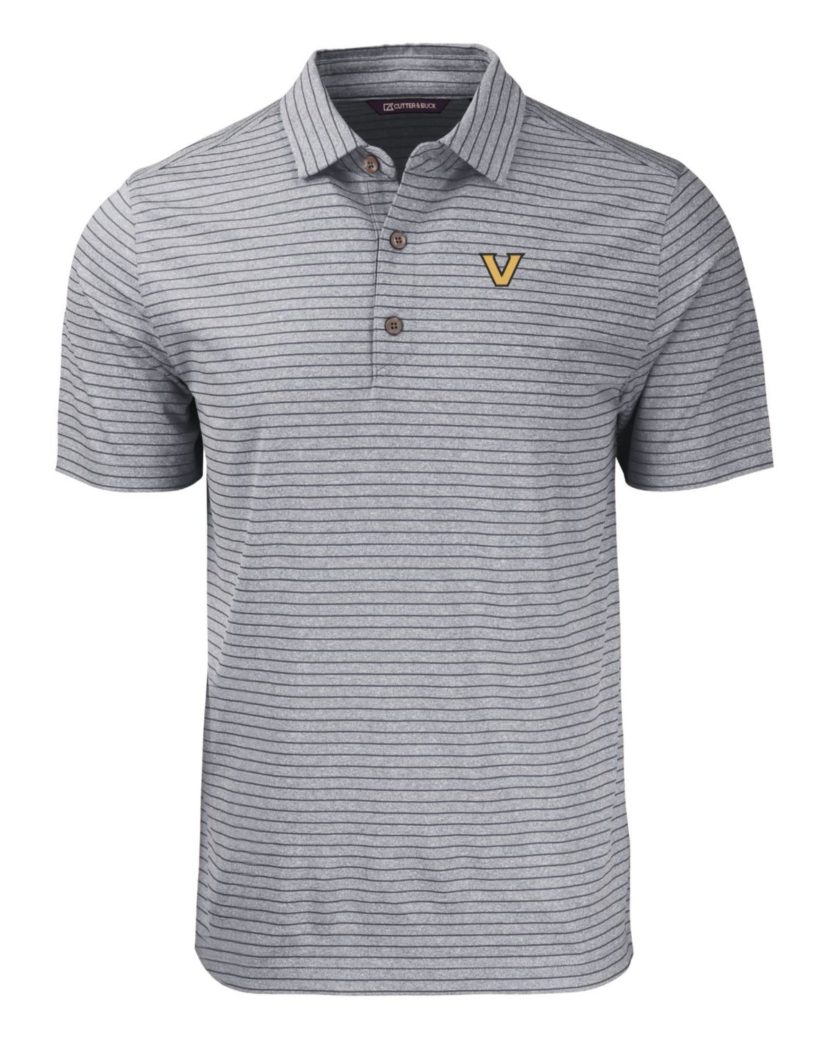 Big & Tall NCAA Vanderbilt Commodores Forge Eco Heather Stripe Stretch Recycled Polo
