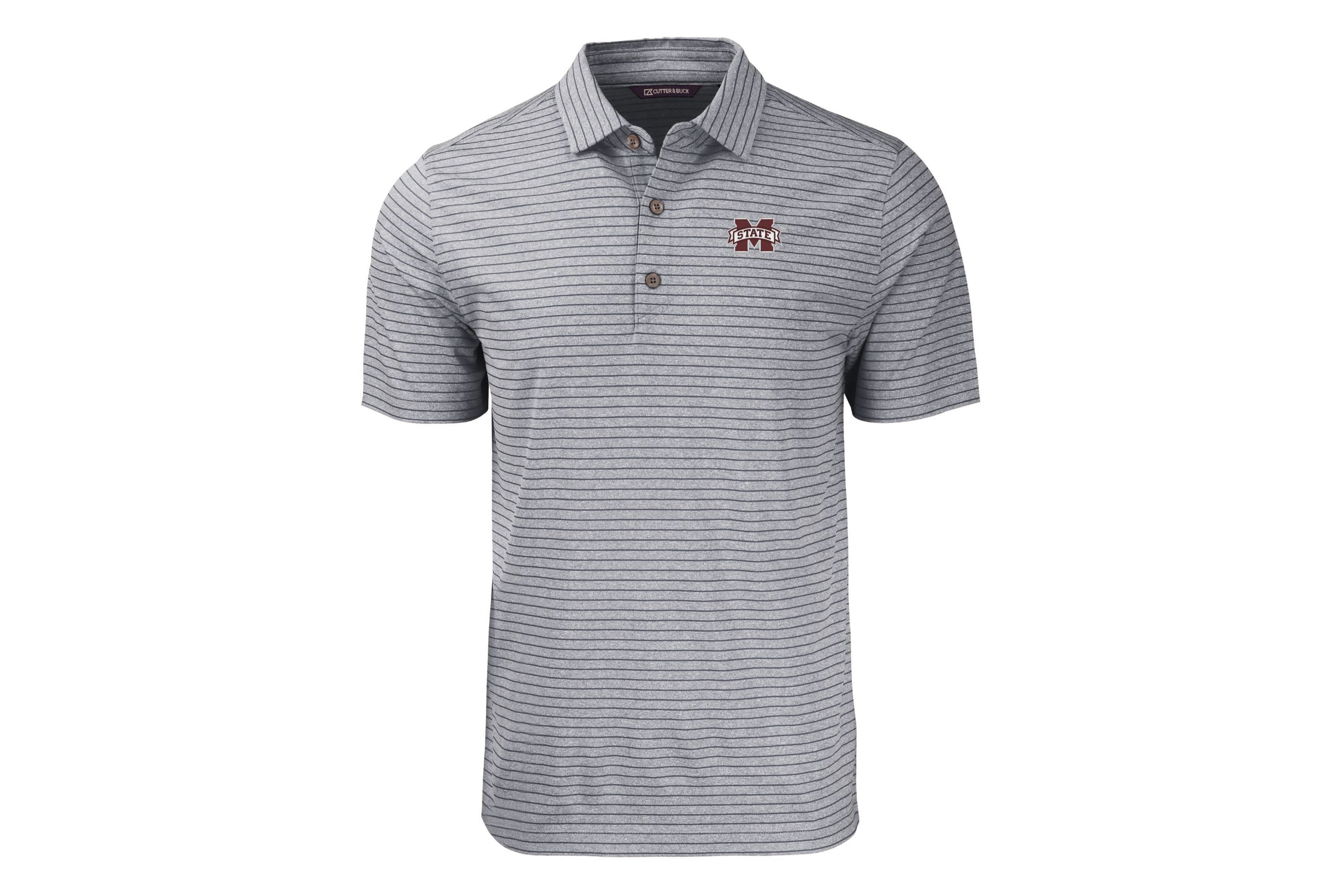 Big & Tall NCAA Mississippi State Bulldogs Forge Eco Heather Stripe Stretch Recycled Polo