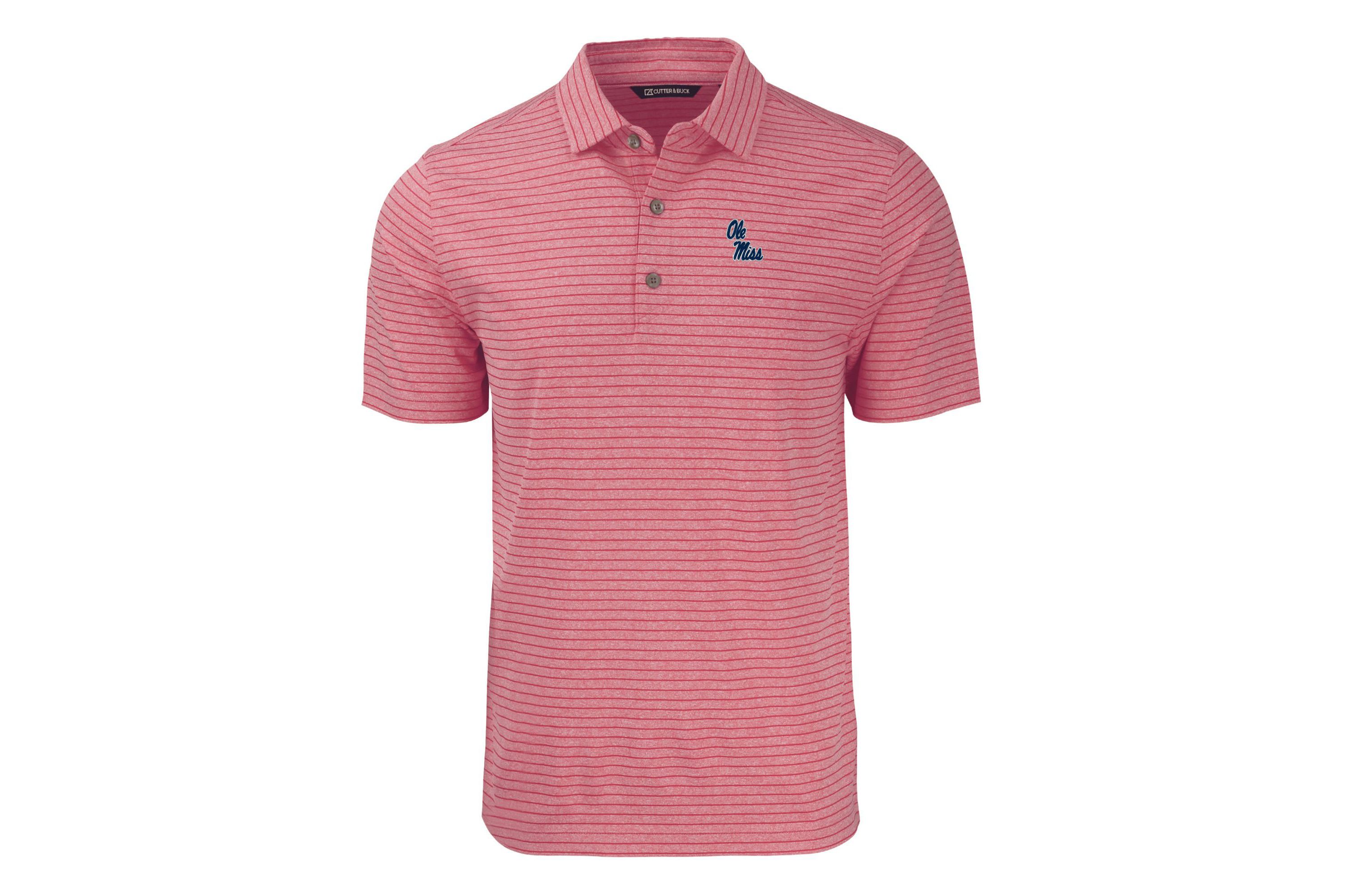 Big & Tall NCAA Ole Miss Rebels Forge Eco Heather Stripe Stretch Recycled Polo