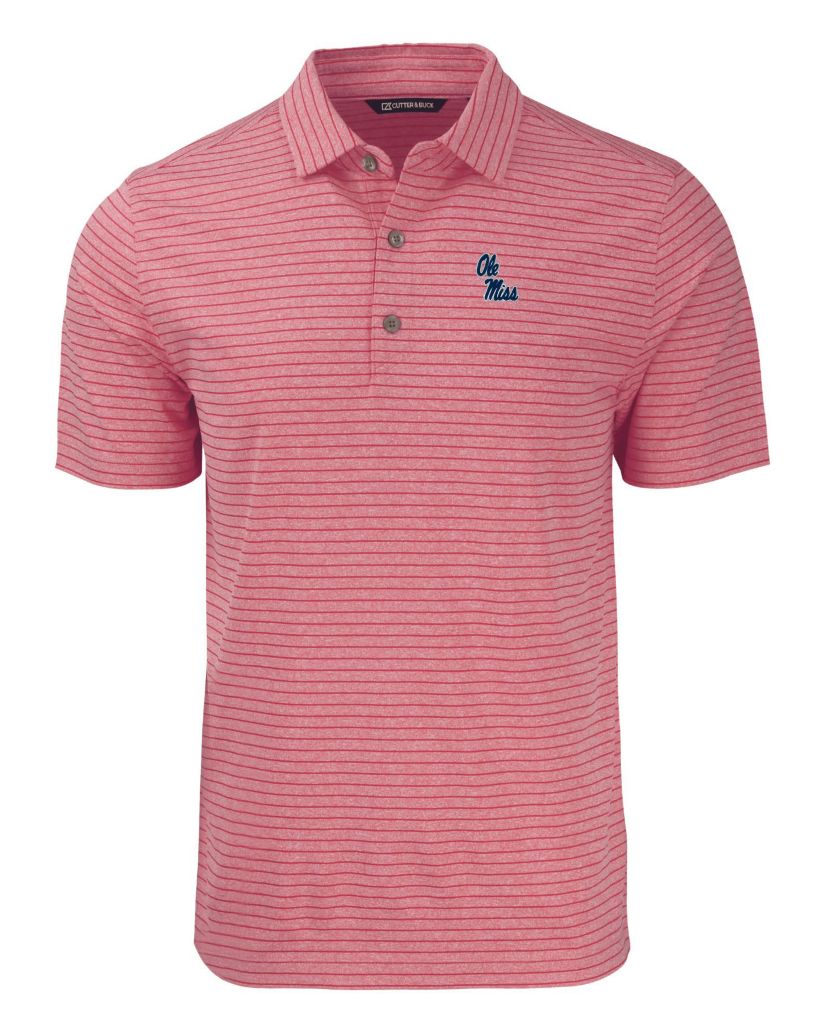Big & Tall NCAA Ole Miss Rebels Forge Eco Heather Stripe Stretch Recycled Polo