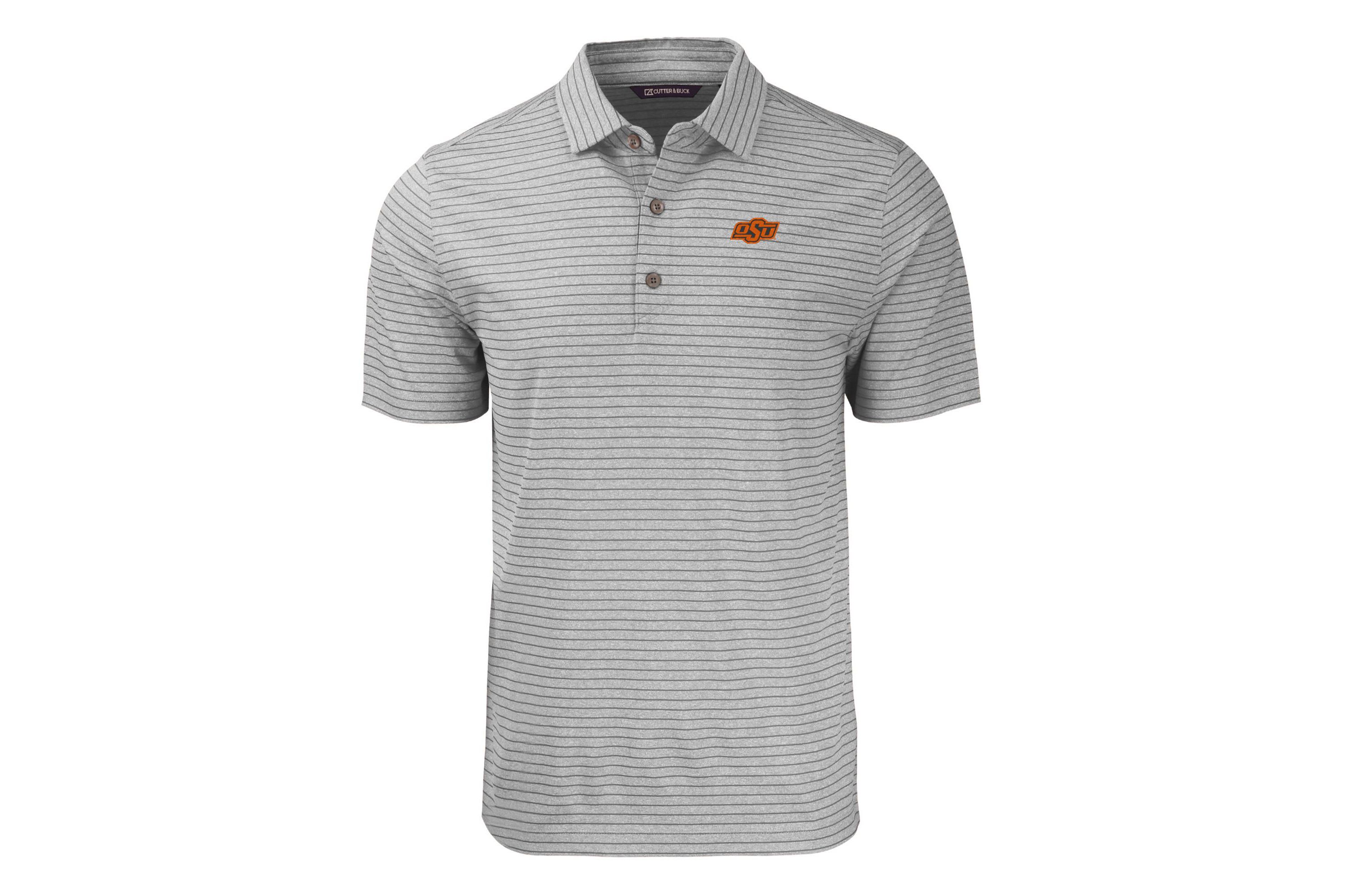 Big & Tall NCAA Oklahoma State Cowboys Forge Eco Heather Stripe Stretch Recycled Polo