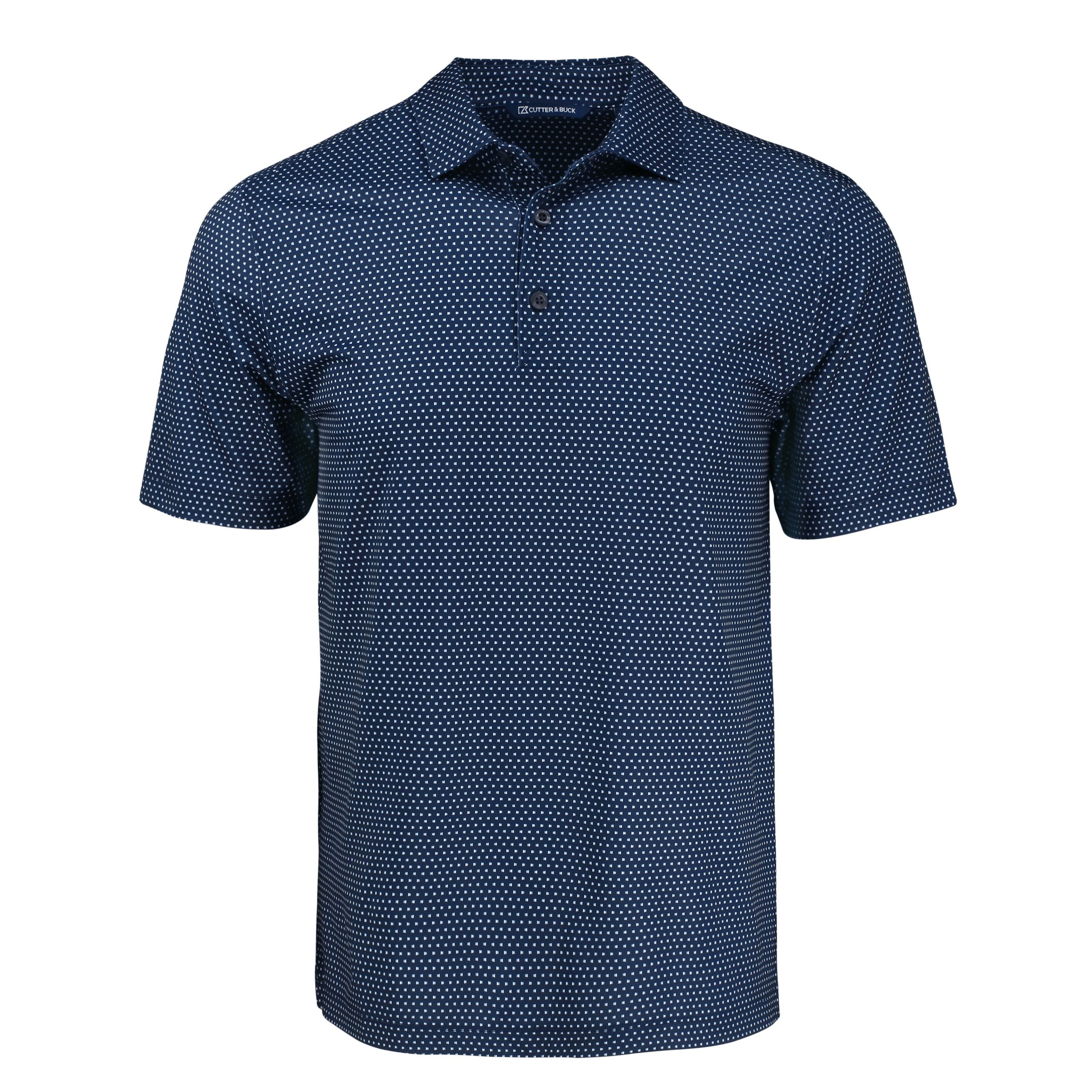 Cutter & Buck Pike Eco Shadow Check Print Recycled Mens Big & Tall Polo