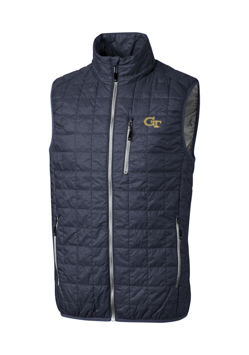 Georgia Tech Yellow Jackets NCAA Heathered Georgia Tech Jackets Big & Tall Rainier PrimaLoft Eco Full-Zip Puffer Vest