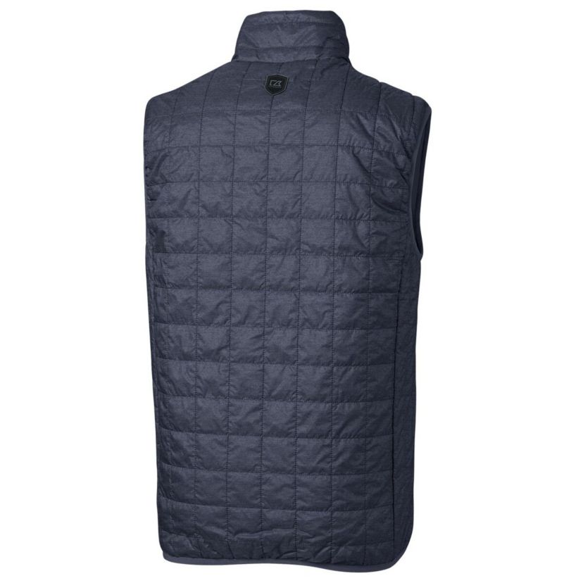 Georgia Tech Yellow Jackets NCAA Heathered Georgia Tech Jackets Big & Tall Rainier PrimaLoft Eco Full-Zip Puffer Vest