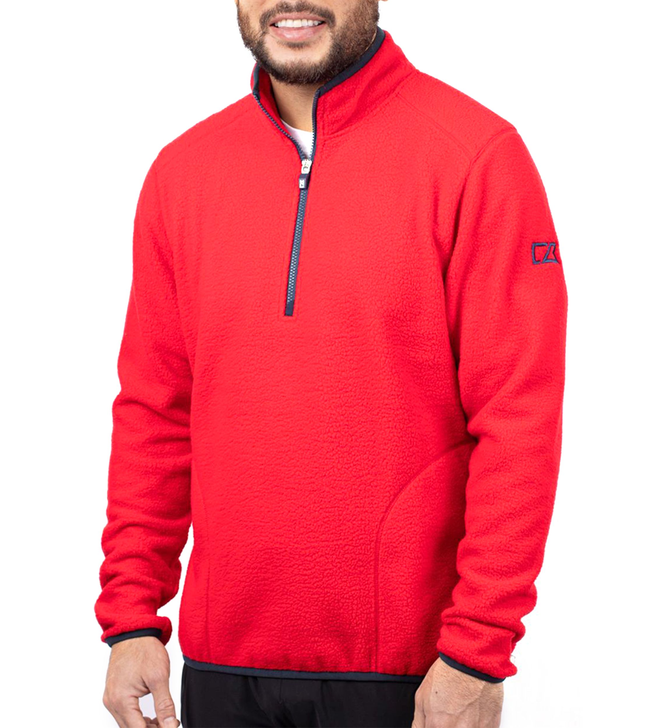 Cascade Eco Sherpa Fleece Mens Big & Tall Quarter Zip Jacket