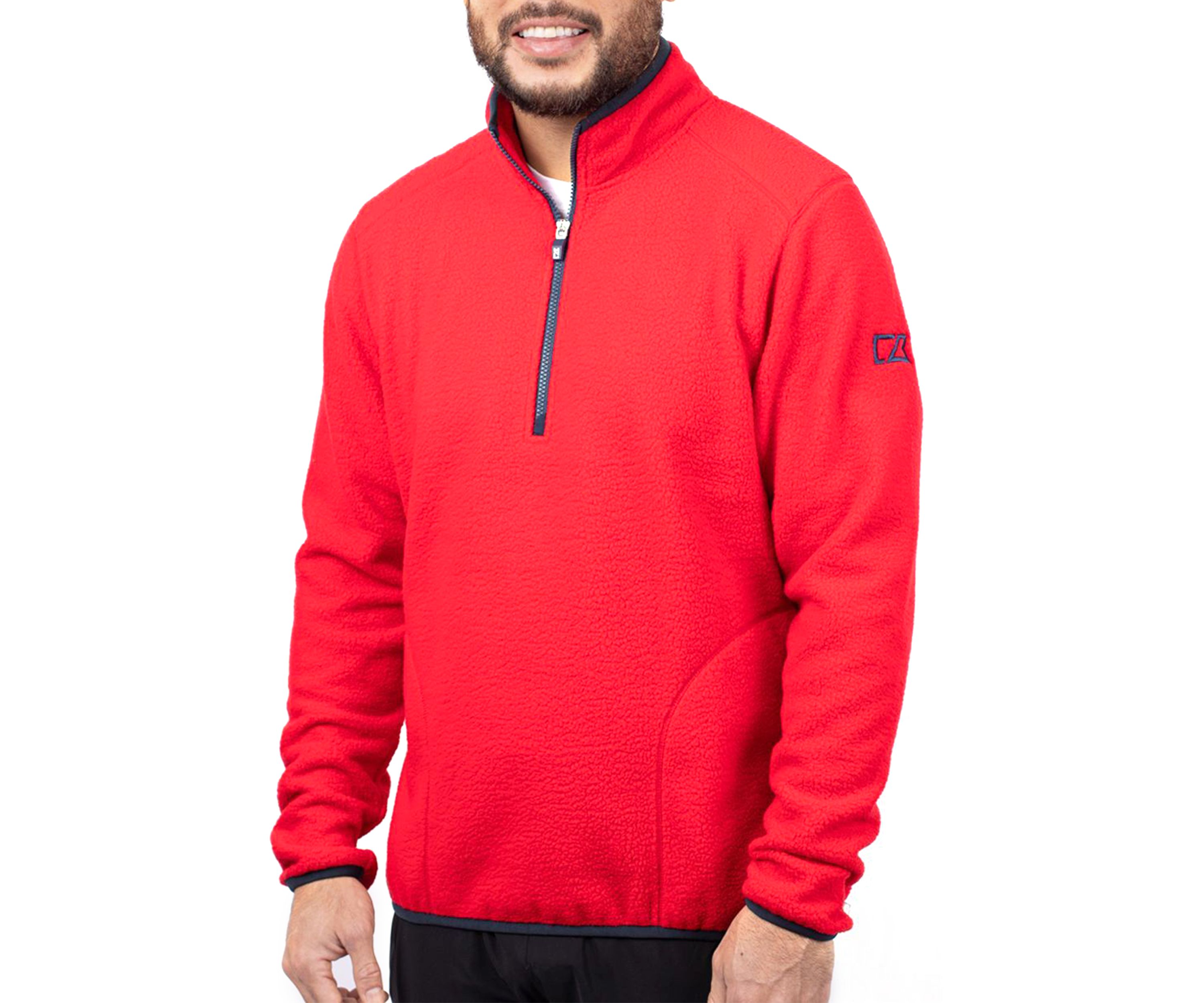 Cascade Eco Sherpa Fleece Mens Big & Tall Quarter Zip Jacket
