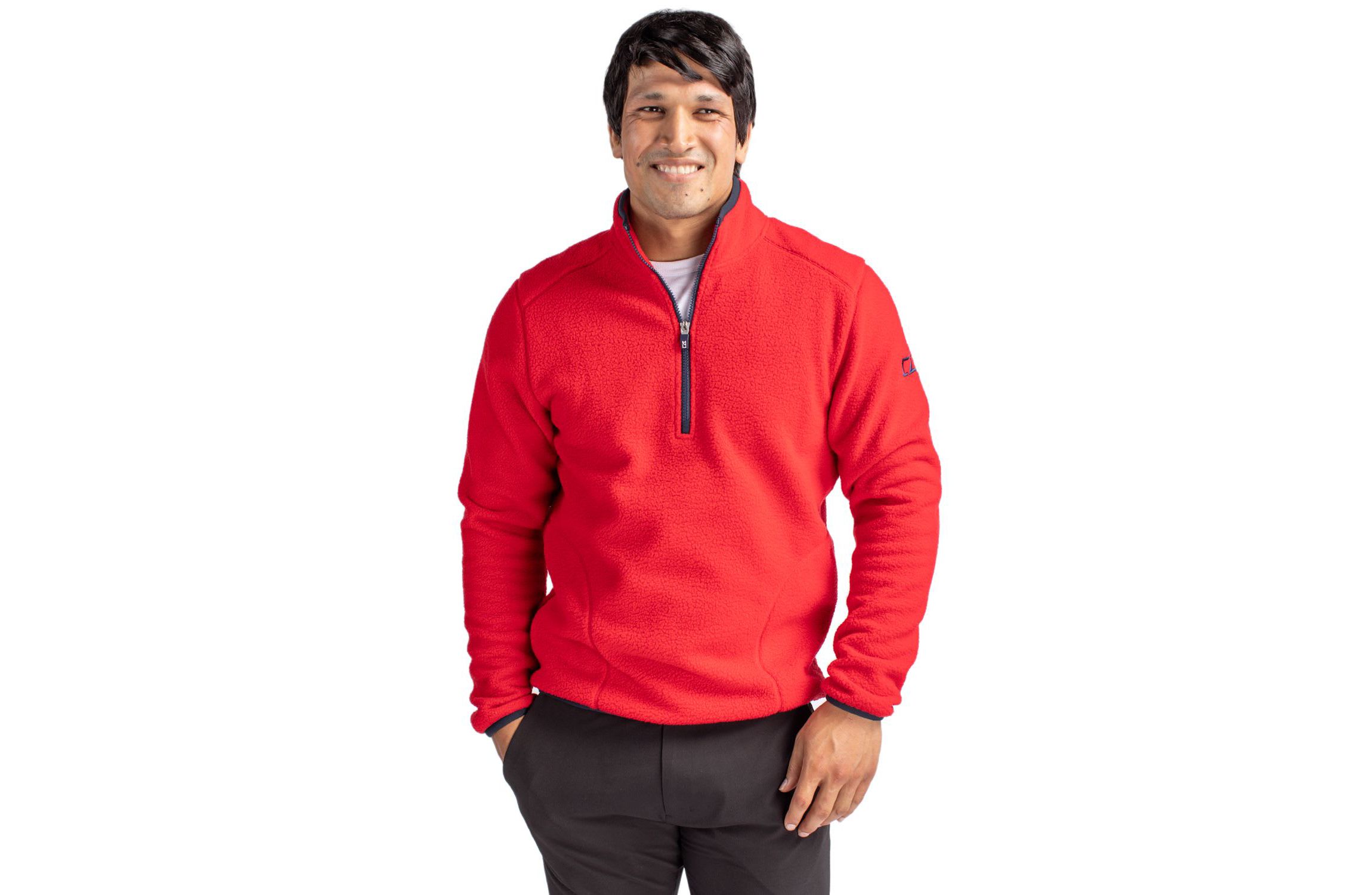 Cascade Eco Sherpa Fleece Mens Big & Tall Quarter Zip Jacket