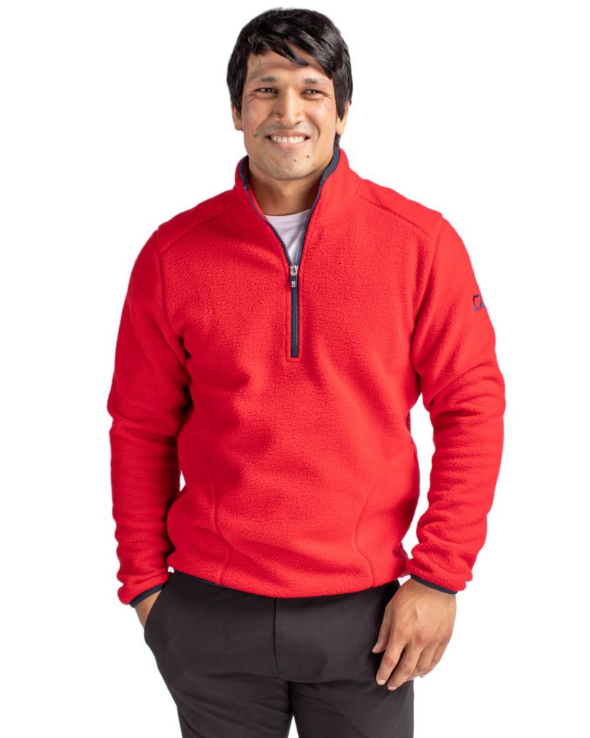 Cascade Eco Sherpa Fleece Mens Big & Tall Quarter Zip Jacket