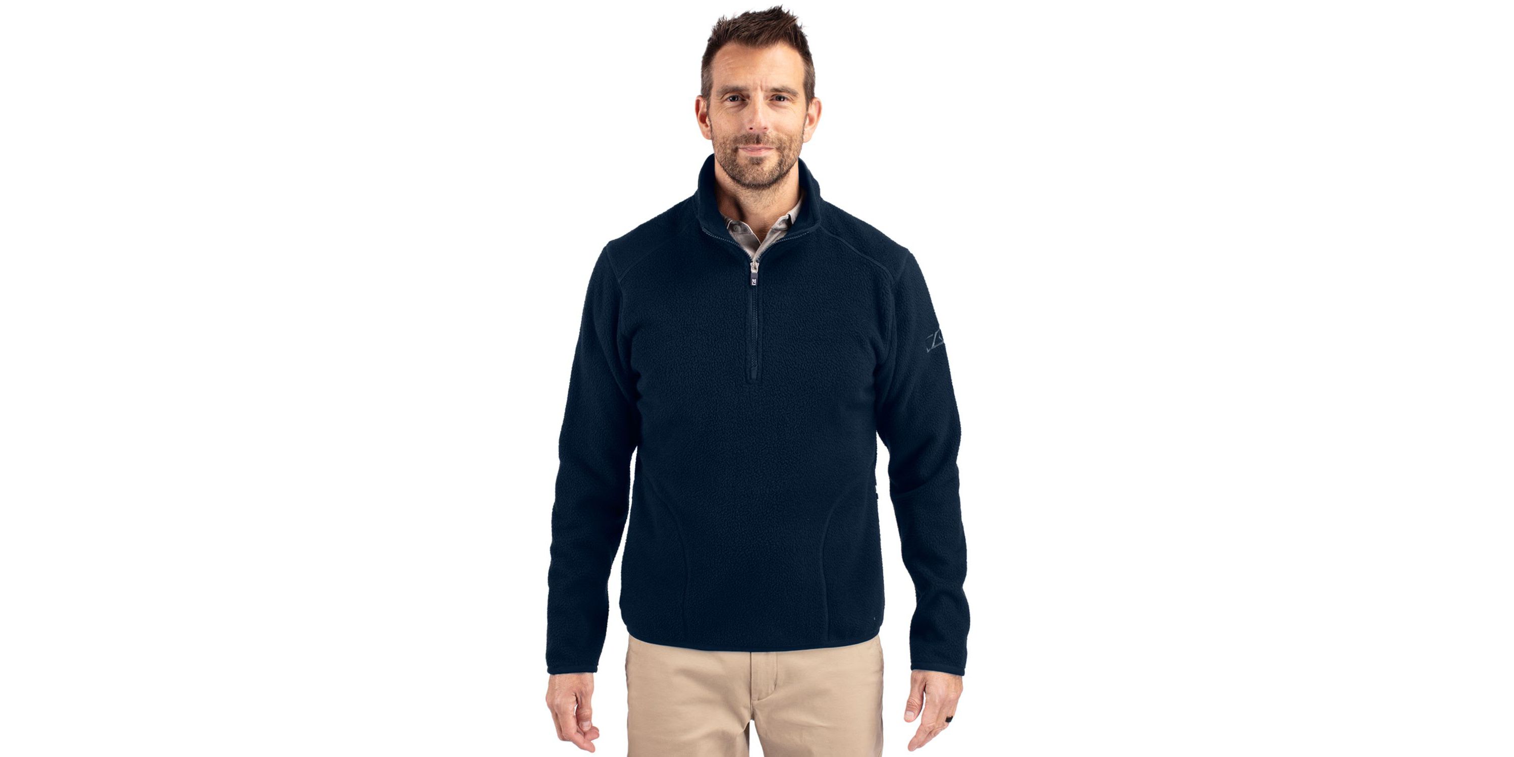 Cascade Eco Sherpa Fleece Mens Big & Tall Quarter Zip Jacket