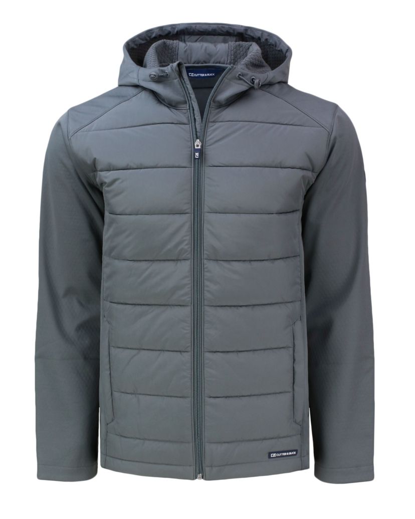Cutter & Buck Evoke Hybrid Eco Softshell Recycled Full Zip Mens Big & Tall Hooded Jacket