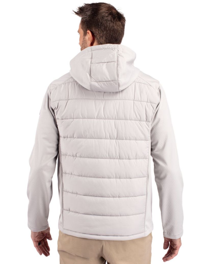 Cutter & Buck Evoke Hybrid Eco Softshell Recycled Full Zip Mens Big & Tall Hooded Jacket
