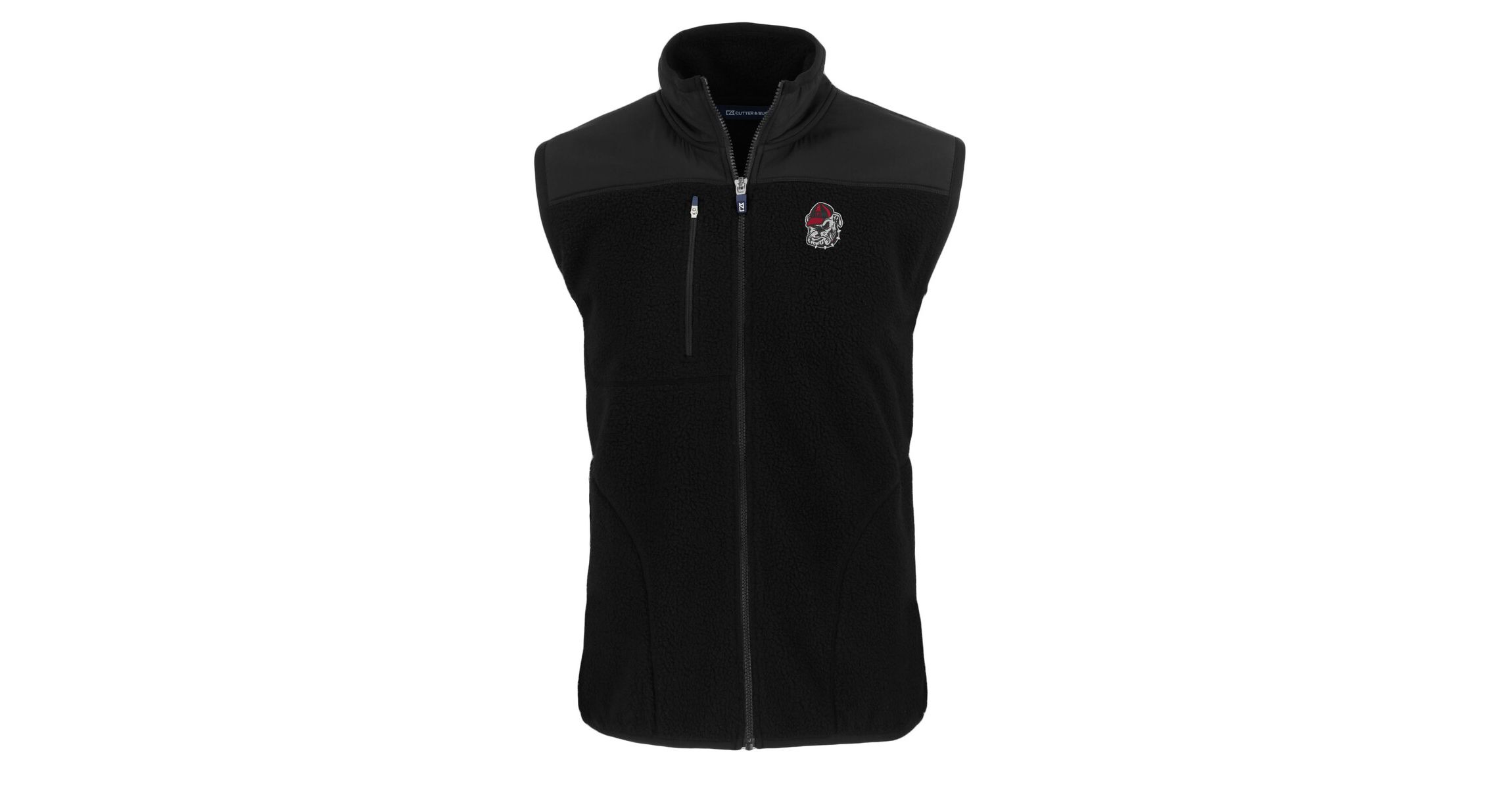 NCAA Georgia Bulldogs Big & Tall Cascade Eco Sherpa Fleece Full-Zip Vest