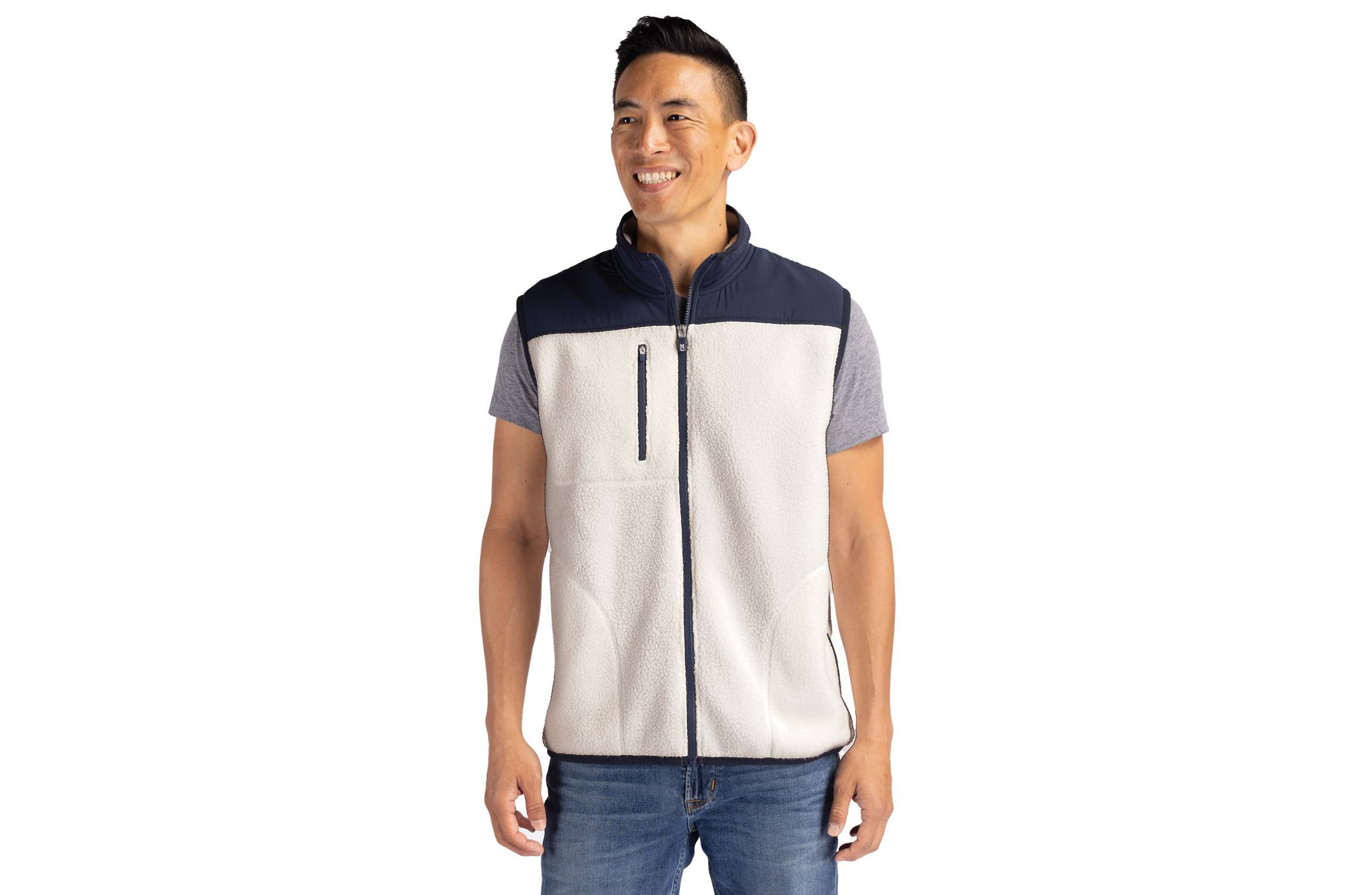 Big & Tall Cutter & Buck Cascade Eco Sherpa Mens Big and Tall Fleece Vest
