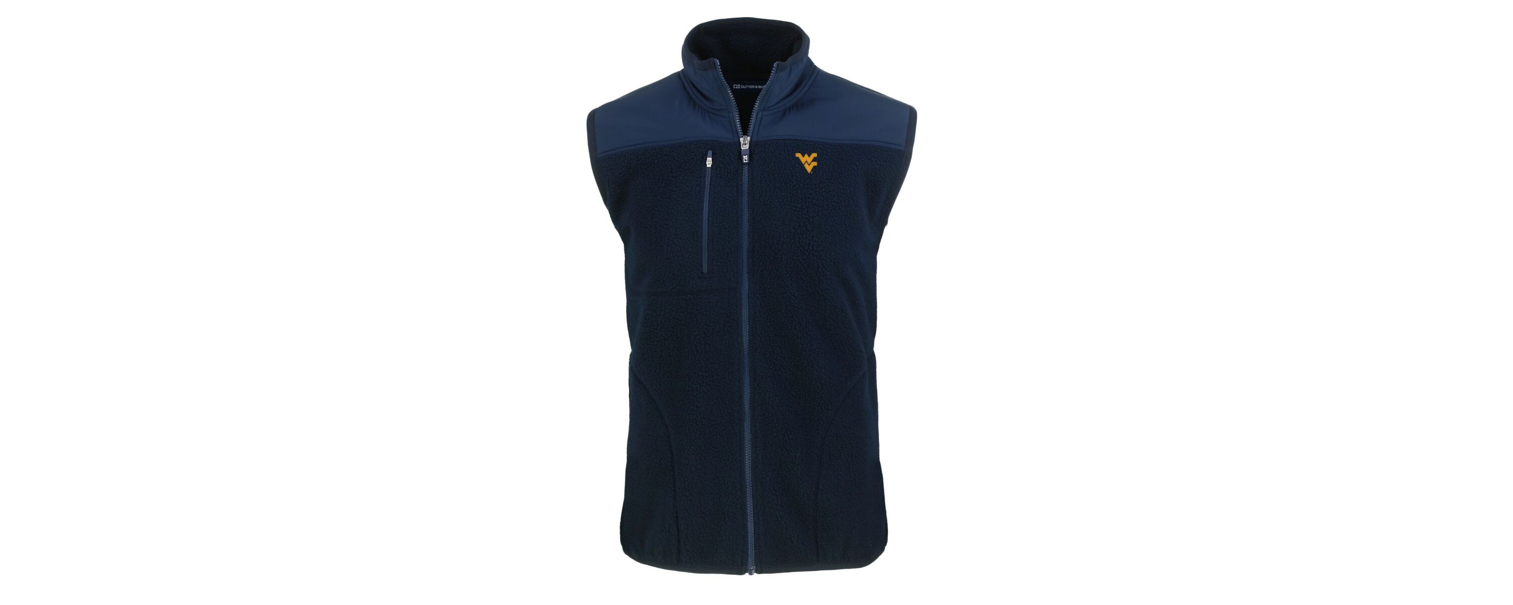 NCAA West Virginia Mountaineers Big & Tall Cascade Eco Sherpa Fleece Full-Zip Vest