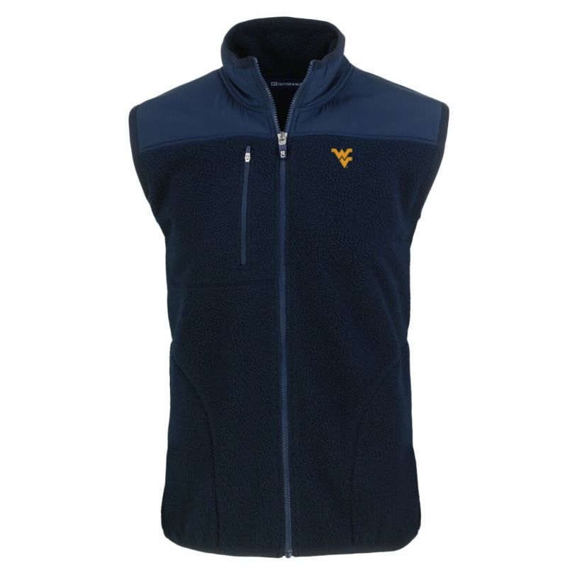 NCAA West Virginia Mountaineers Big & Tall Cascade Eco Sherpa Fleece Full-Zip Vest