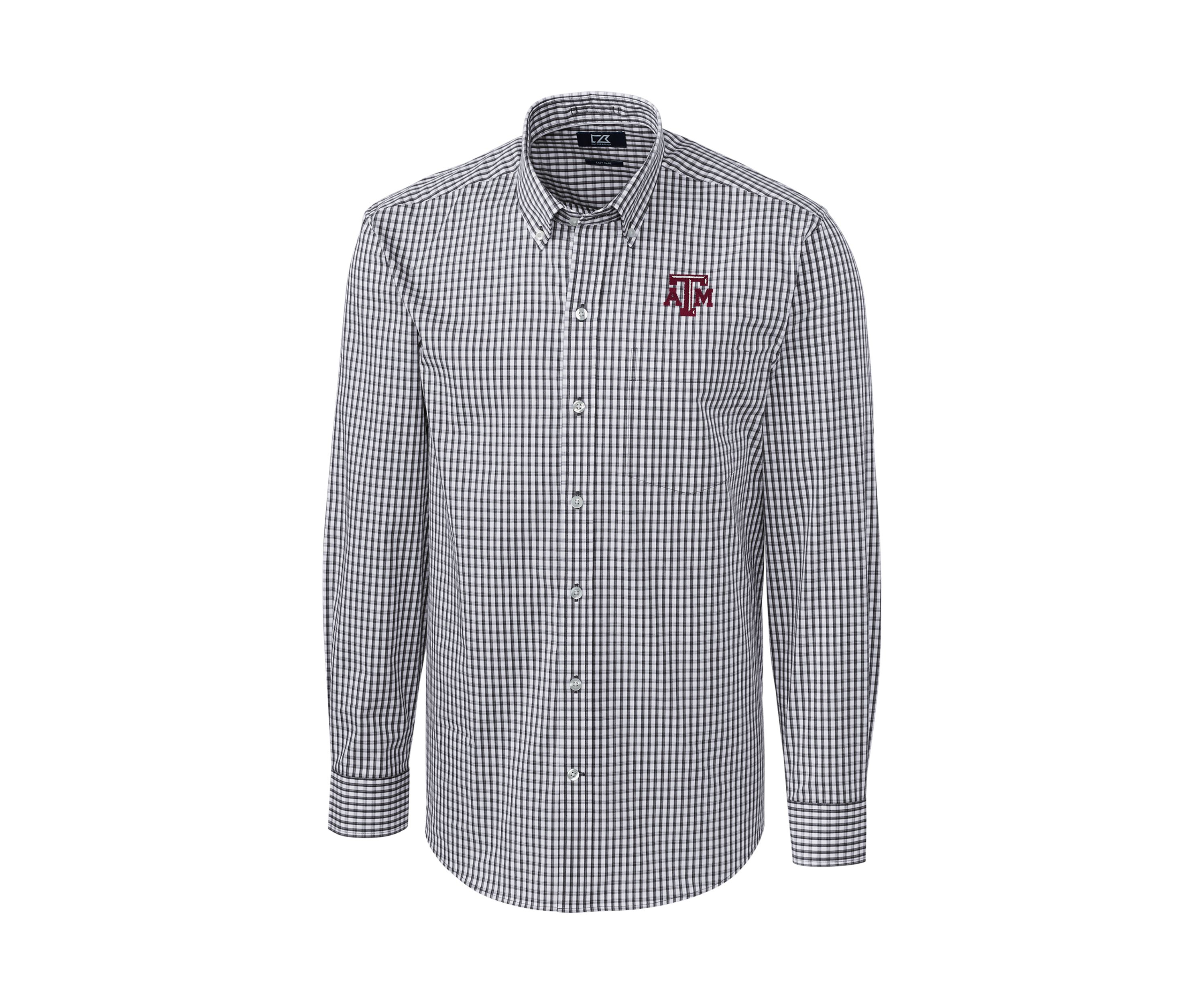 NCAA Texas A&M Aggies Big & Tall Stretch Gingham Long Sleeve Button Down Shirt