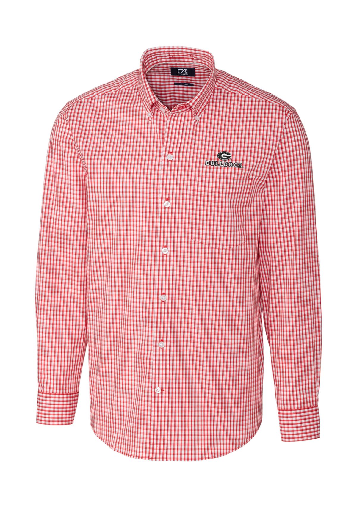 Big & Tall NCAA Georgia Bulldogs Long Sleeve Stretch Gingham Button Down