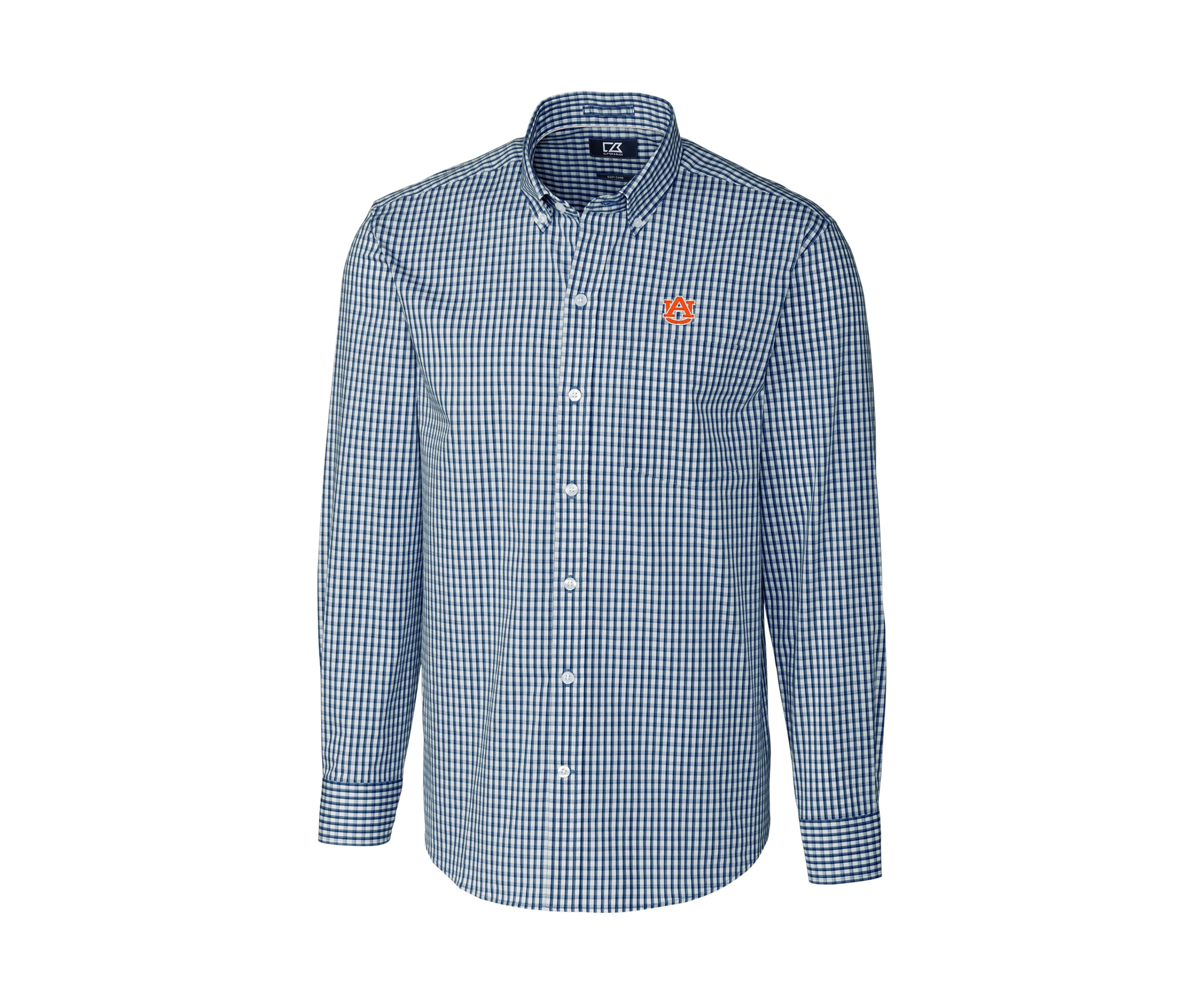 NCAA Auburn Tigers Big & Tall Stretch Gingham Long Sleeve Button Down Shirt
