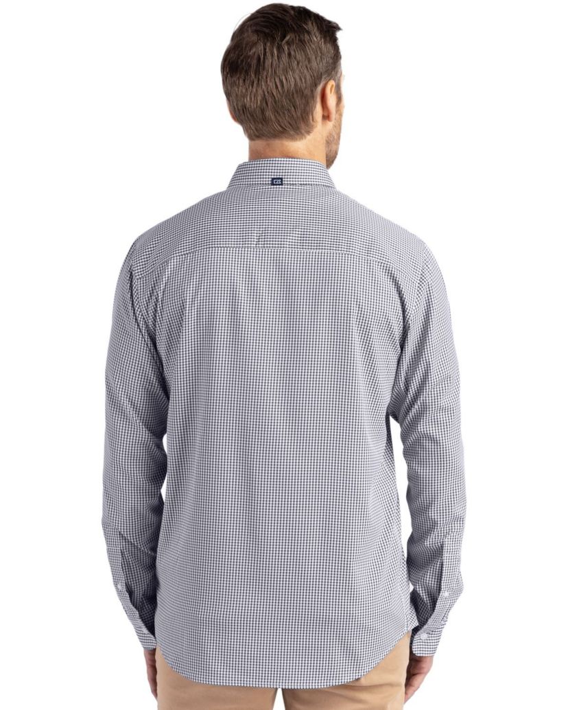 Cutter & Buck Skyline Epic Confidence Recycled Gingham Mens Big & Tall Long Sleeve Dress Shirt