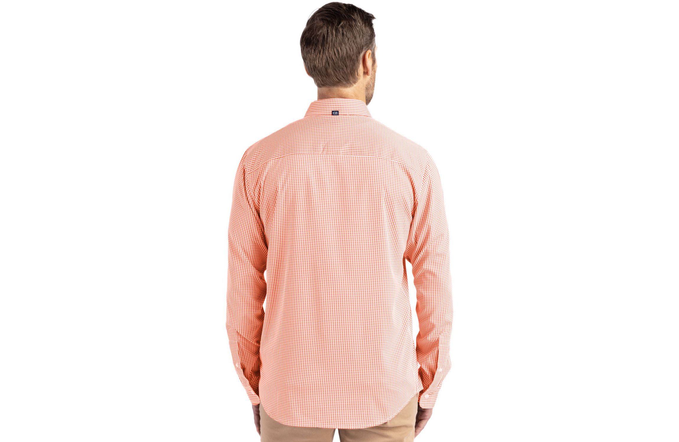 Cutter & Buck Skyline Epic Confidence Recycled Gingham Mens Big & Tall Long Sleeve Dress Shirt