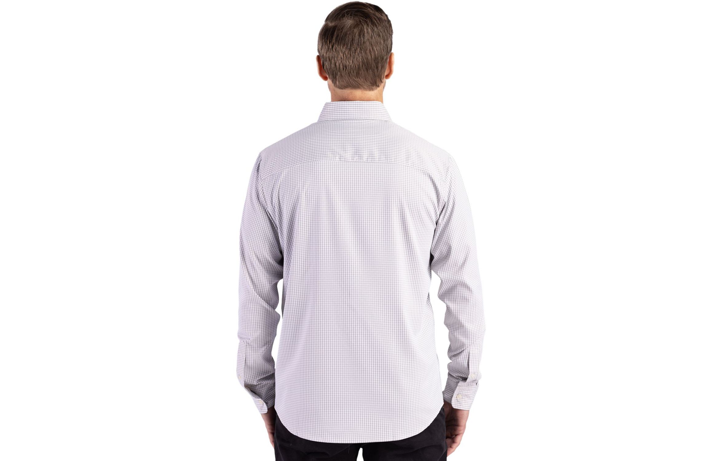 Cutter & Buck Skyline Epic Confidence Recycled Gingham Mens Big & Tall Long Sleeve Dress Shirt